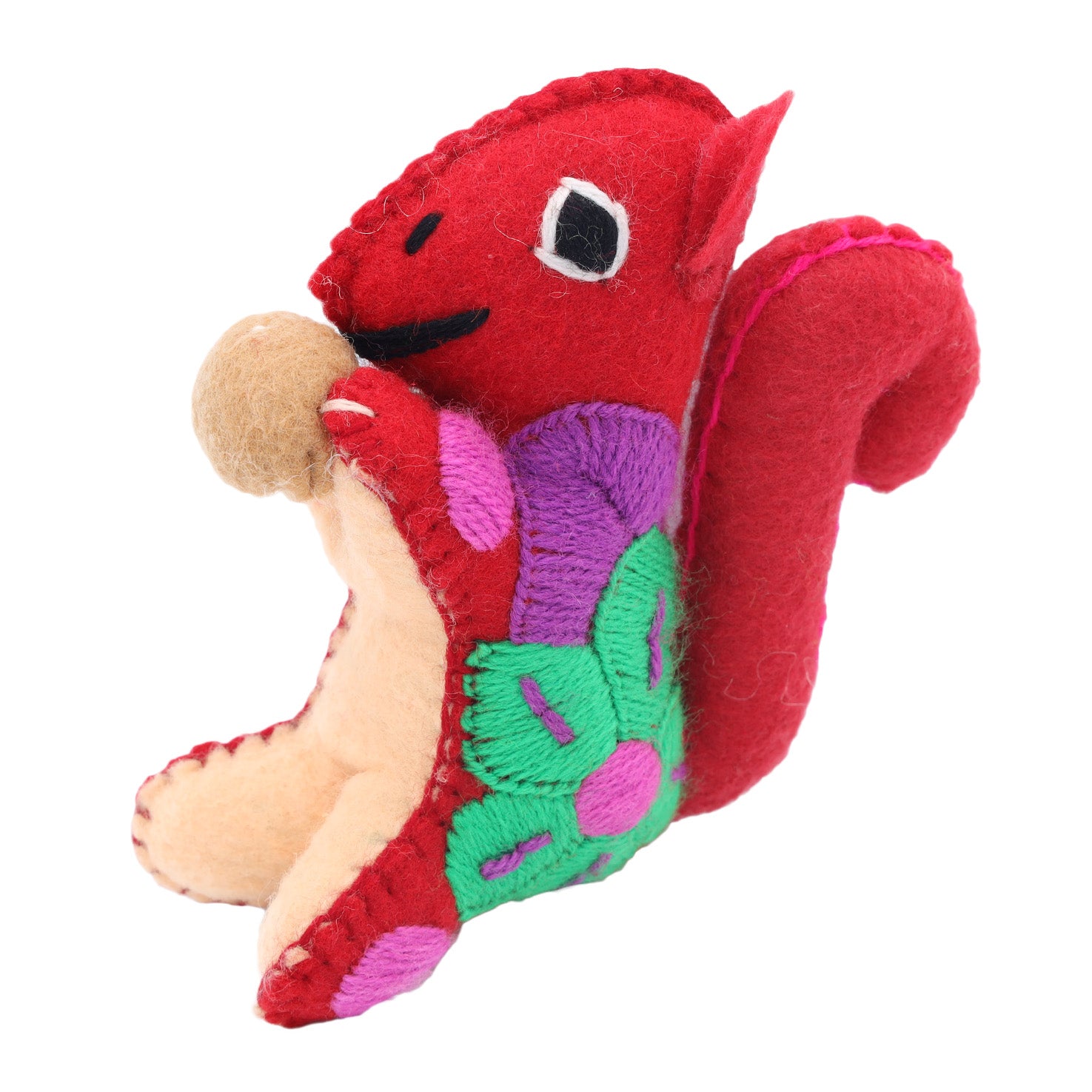 Squirrel Hand-Embroidered Stuffed Animal