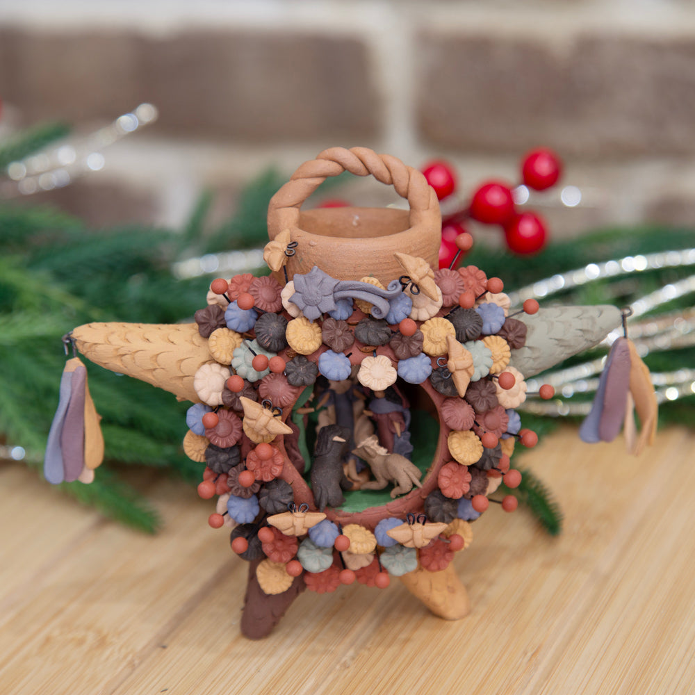 Piñata Nativity Pigmented Clay Sculpture