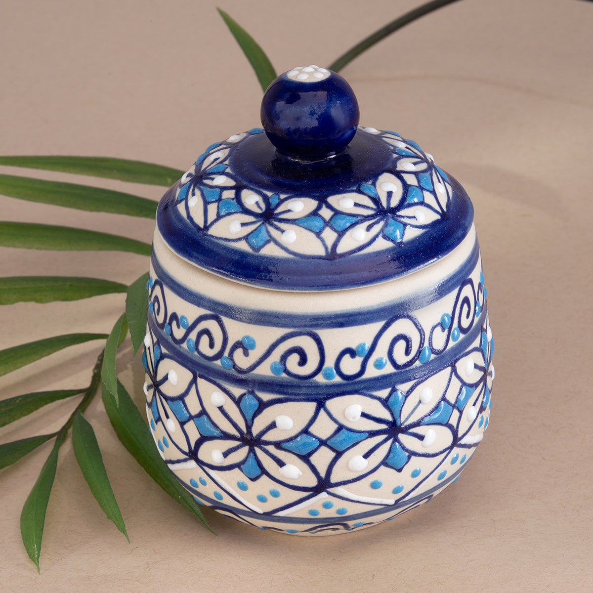 Coyoacán Hand-Painted Ceramic Sugar Bowl