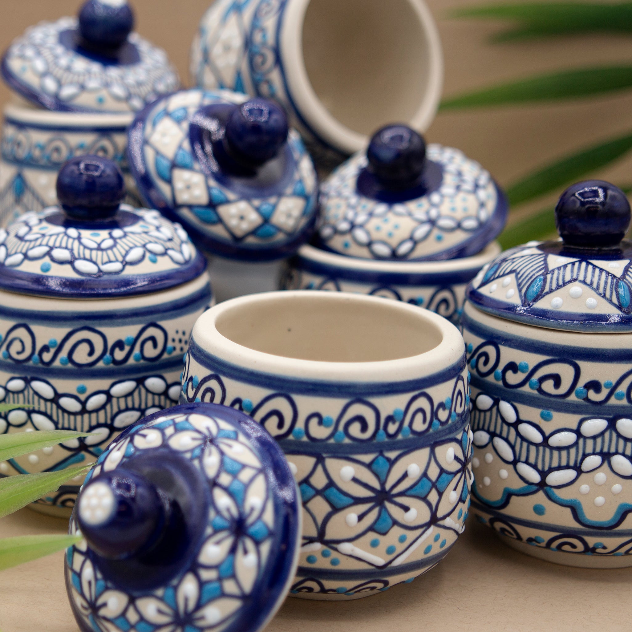 Coyoacán Hand-Painted Ceramic Sugar Bowl