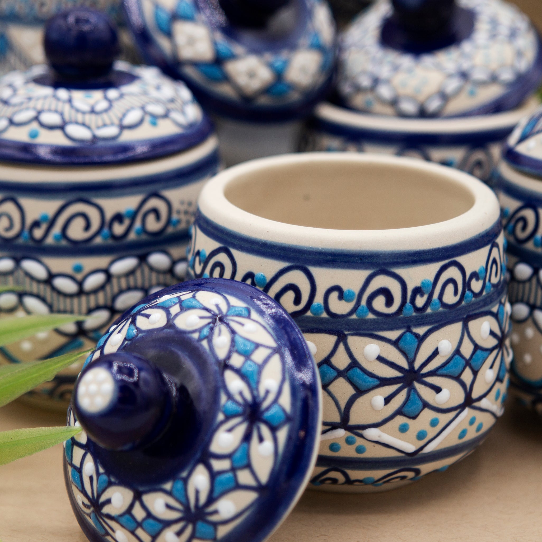 Coyoacán Hand-Painted Ceramic Sugar Bowl