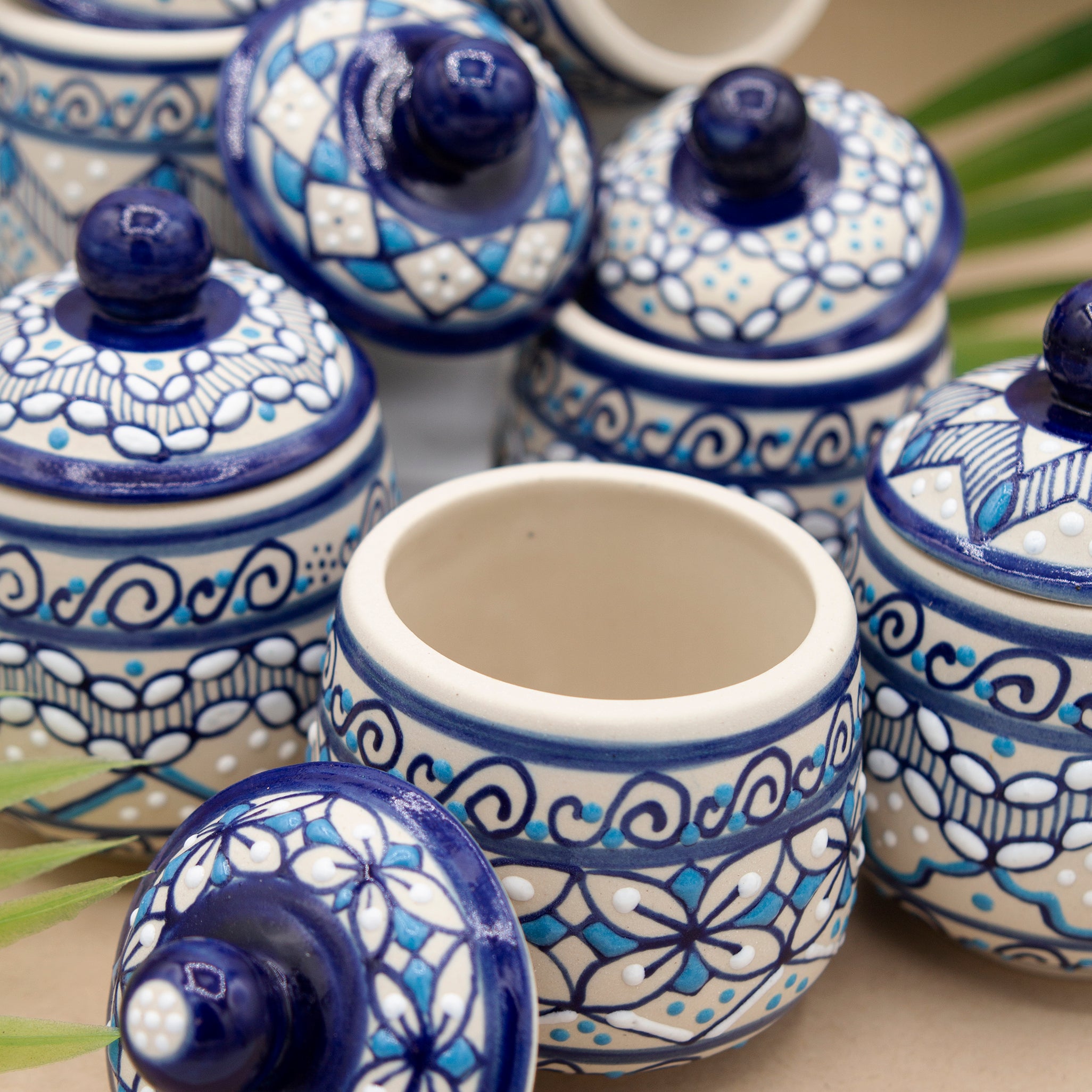 Coyoacán Hand-Painted Ceramic Sugar Bowl