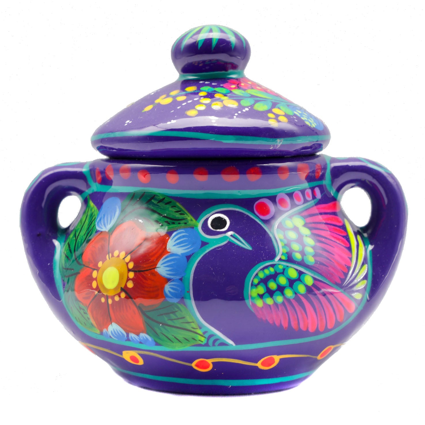 Hand-Painted Xalitla Clay Sugar Bowl