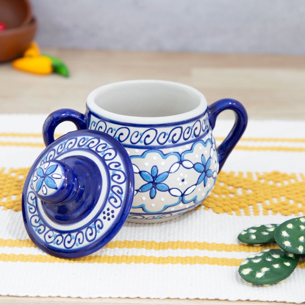 Coyoacán Hand-Painted Ceramic Krater Sugar Bowl