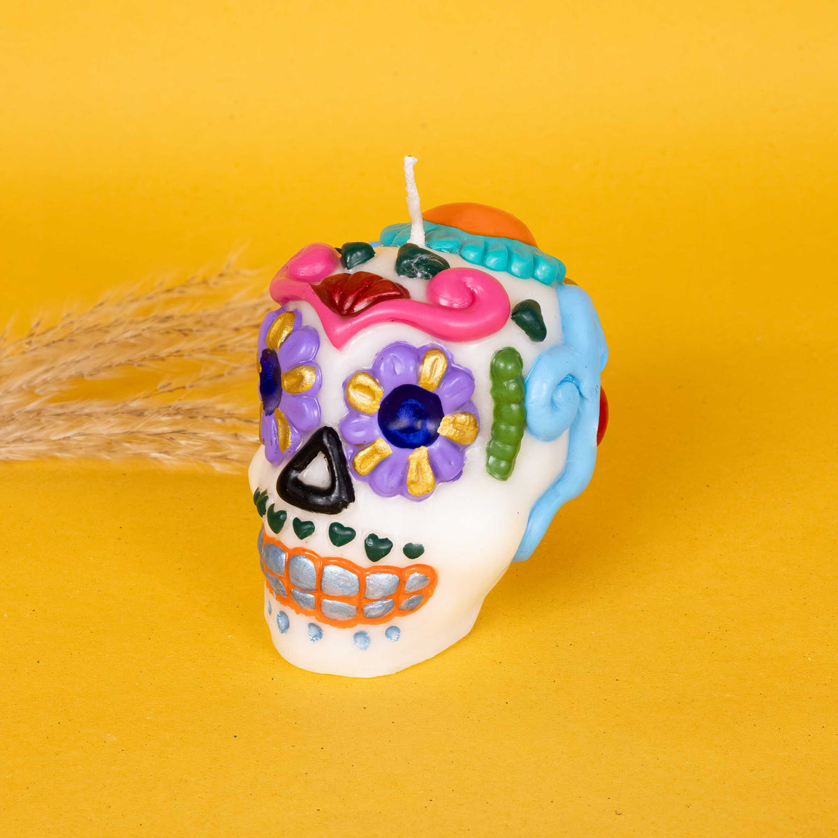 Sugar Skull Day of the Dead Candle