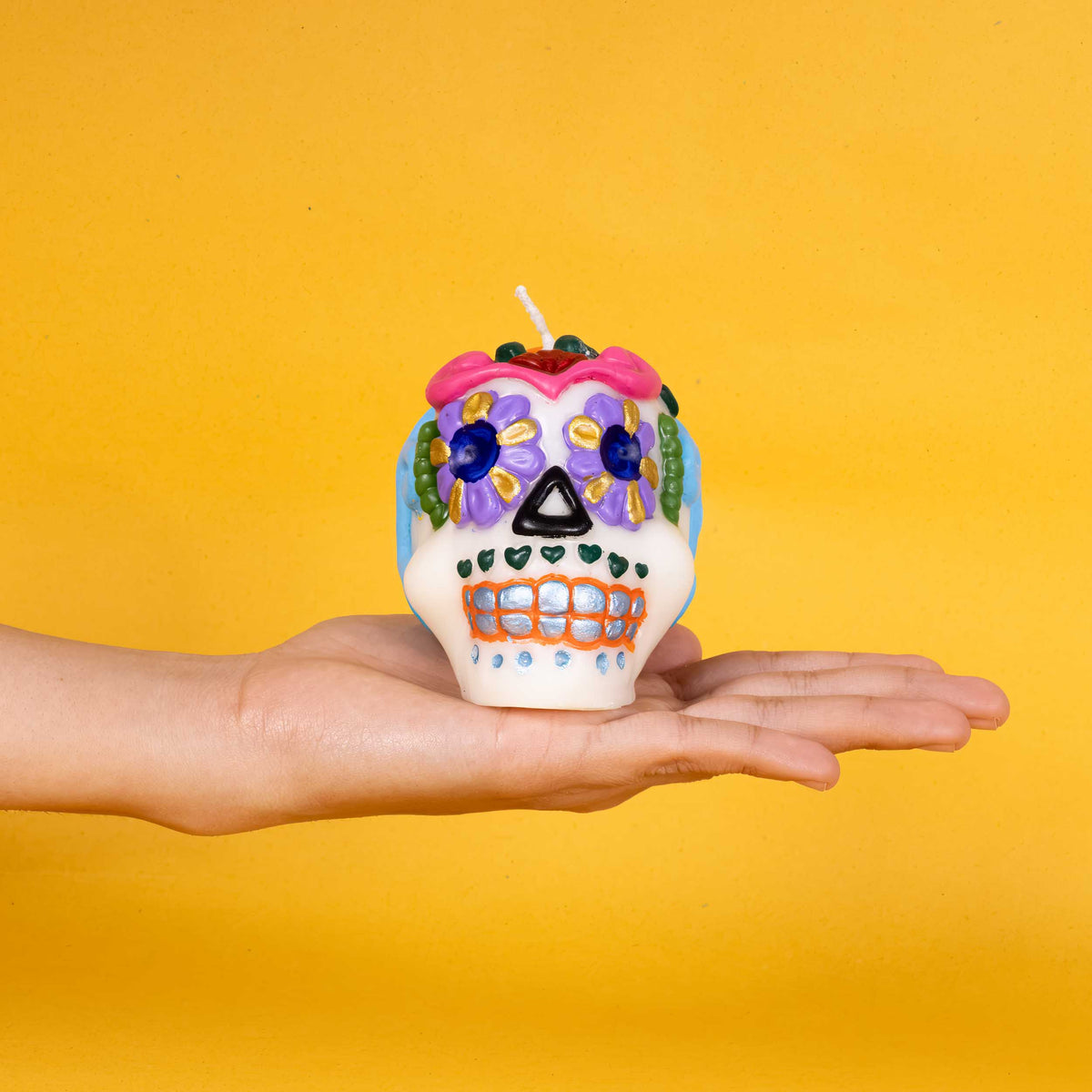 Sugar Skull Day of the Dead Candle