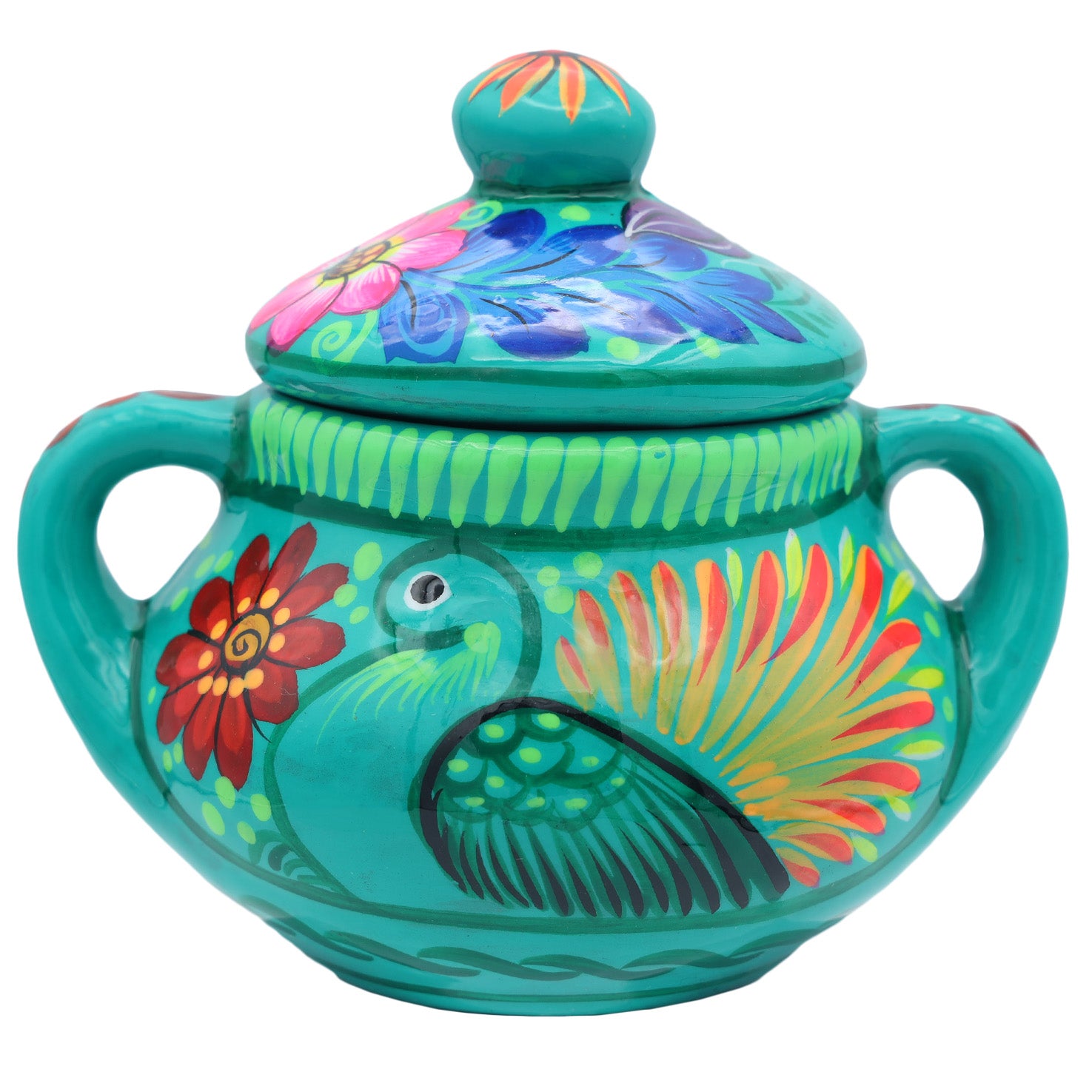 Hand-Painted Xalitla Clay Sugar Bowl