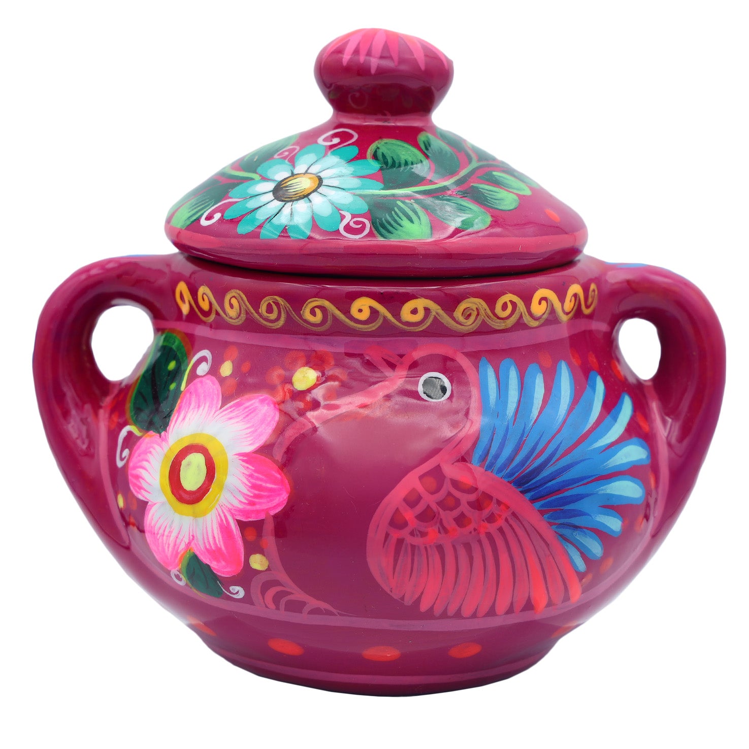 Hand-Painted Xalitla Clay Sugar Bowl