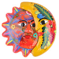 Hand-Painted Xalitla Sun and Moon Clay Wall Decor