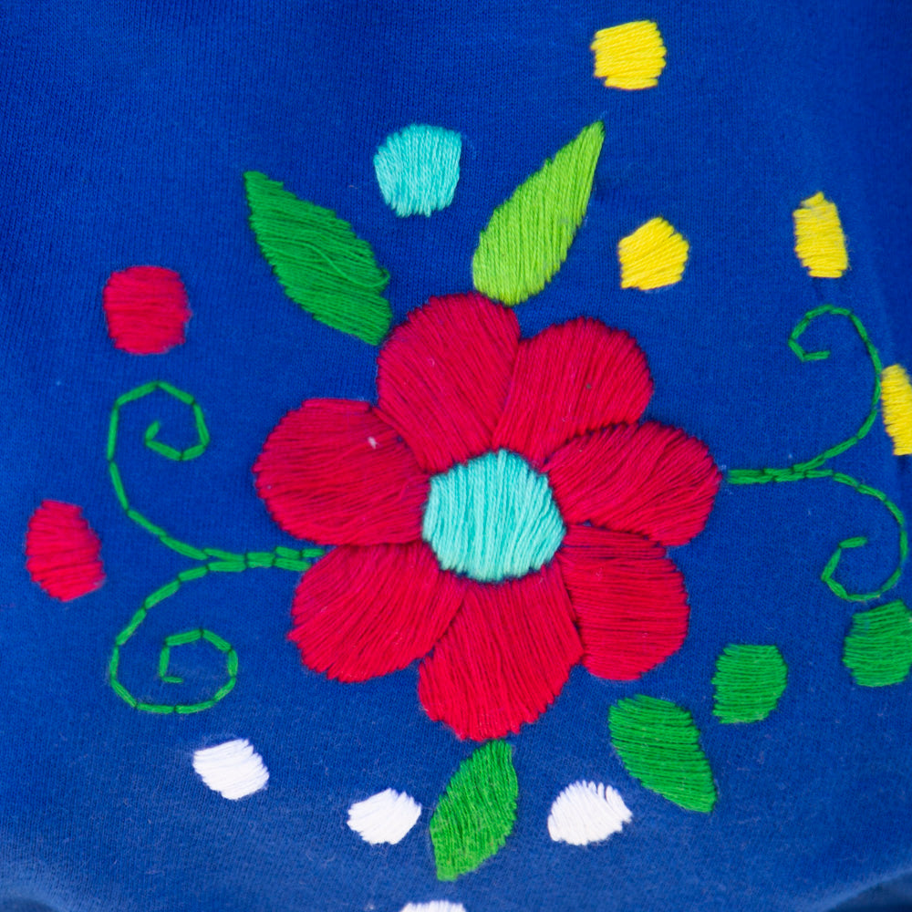 Chiapas Embroidered Floral Pullover Hoodie