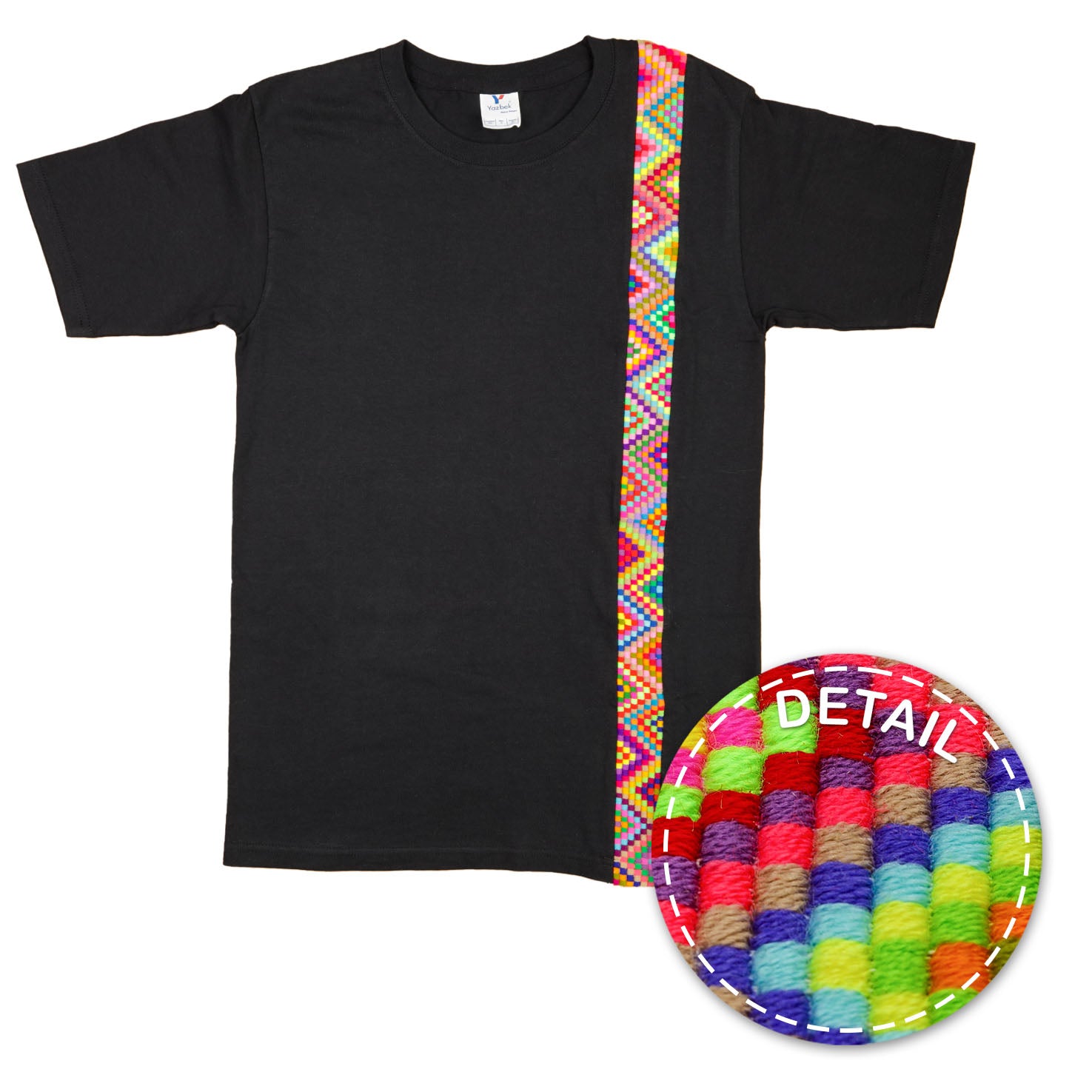 Ch'ol Black Hand-Embroidered Modern T-Shirt | Lolo Mercadito