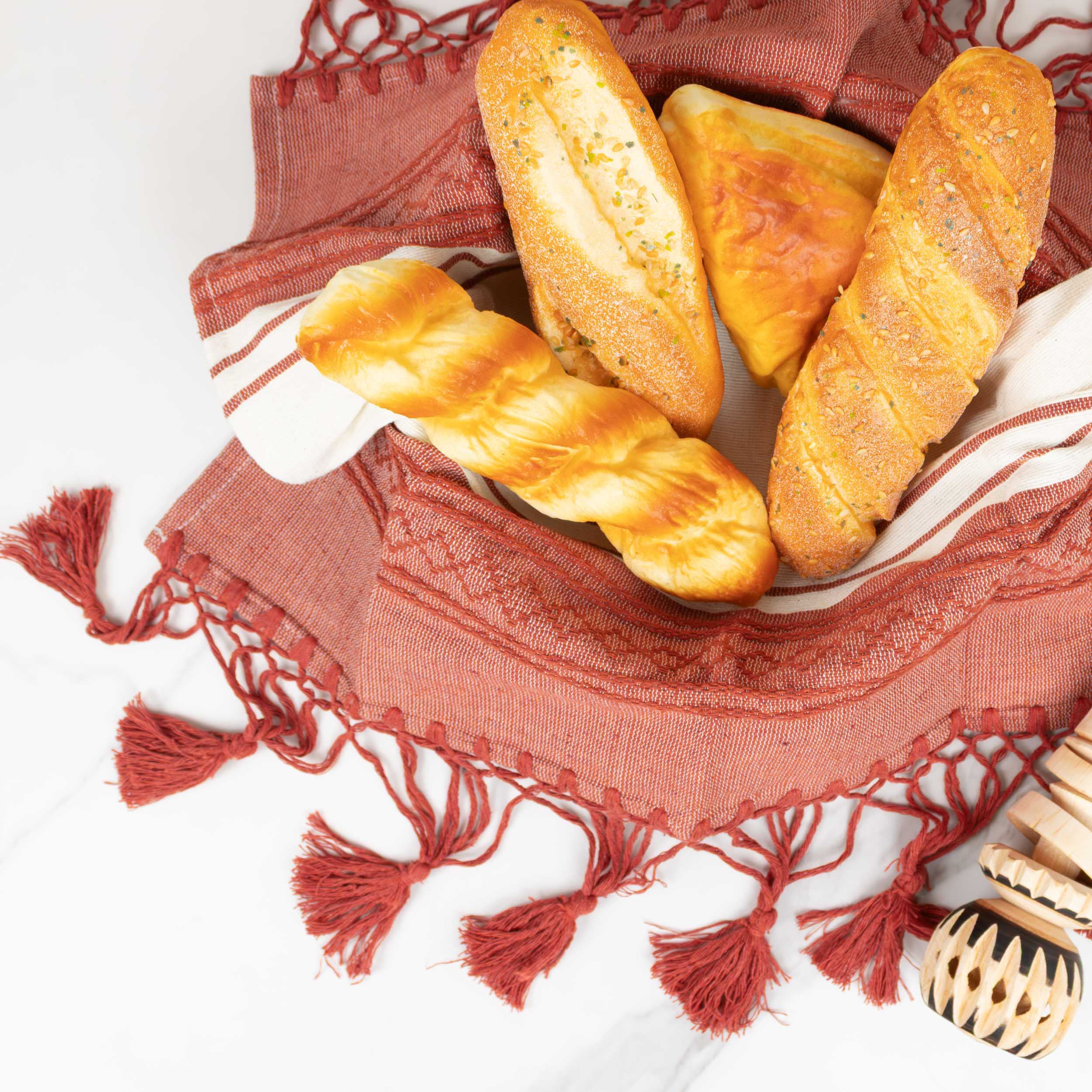 Pedal Loom Textured Tea Towels with Tassels