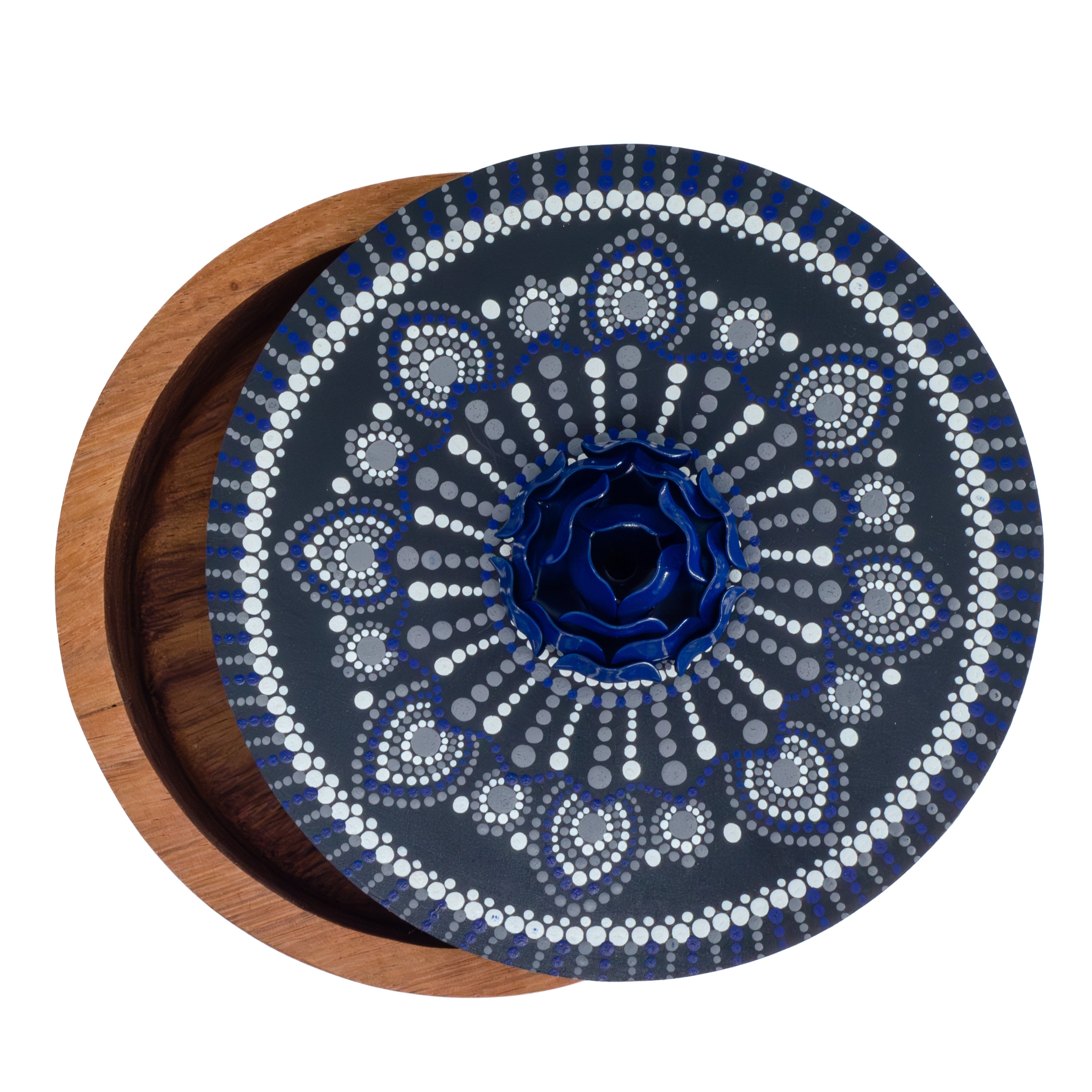 Hand-painted Parota Solid Wood Kitchen Tortillero/Basket