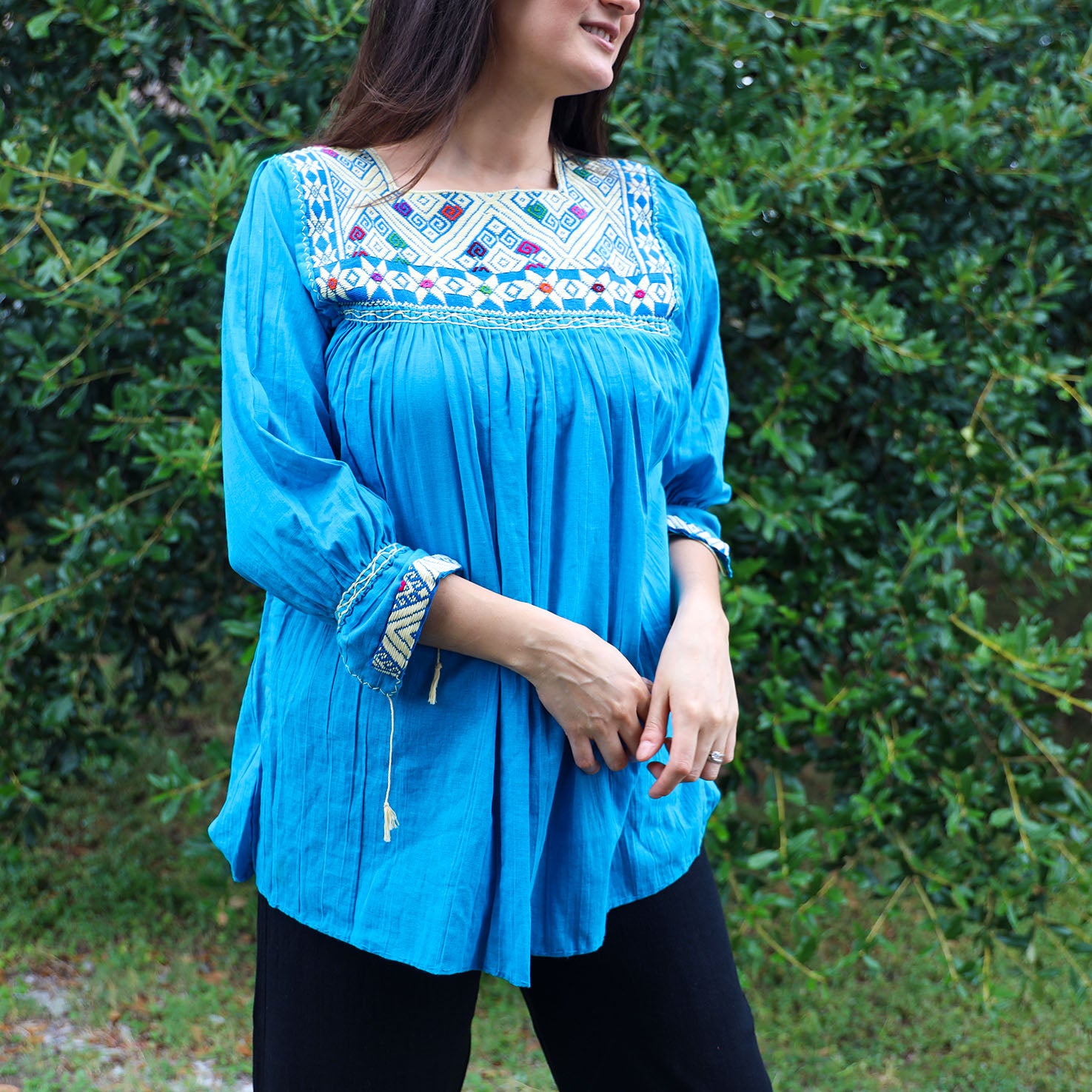 San Andrés 3/4 Sleeve Embroidered Blouse