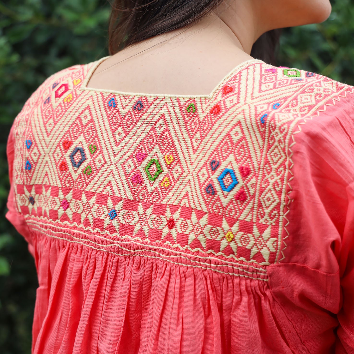 San Andrés 3/4 Sleeve Embroidered Blouse | Lolo Mercadito