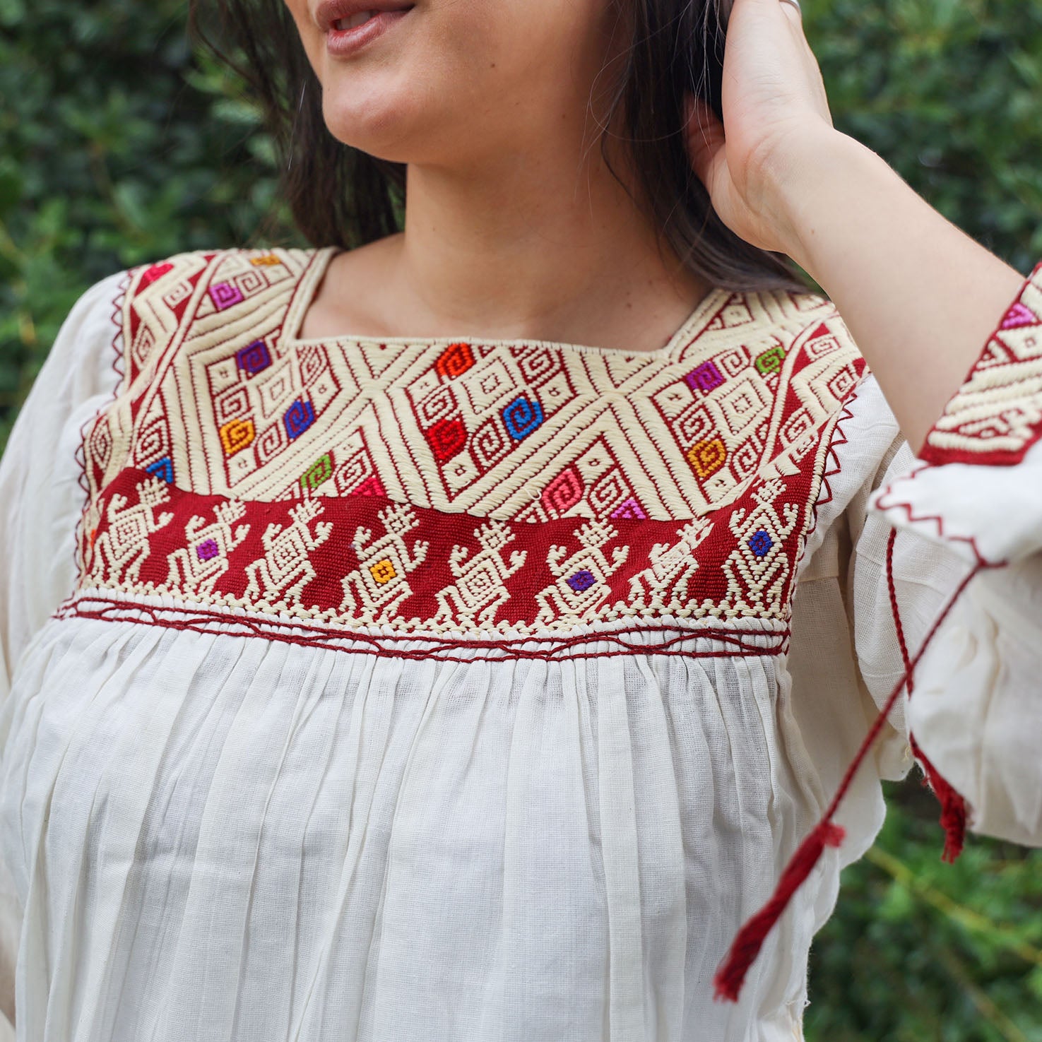 San Andrés 3/4 Sleeve Embroidered Blouse | Lolo Mercadito