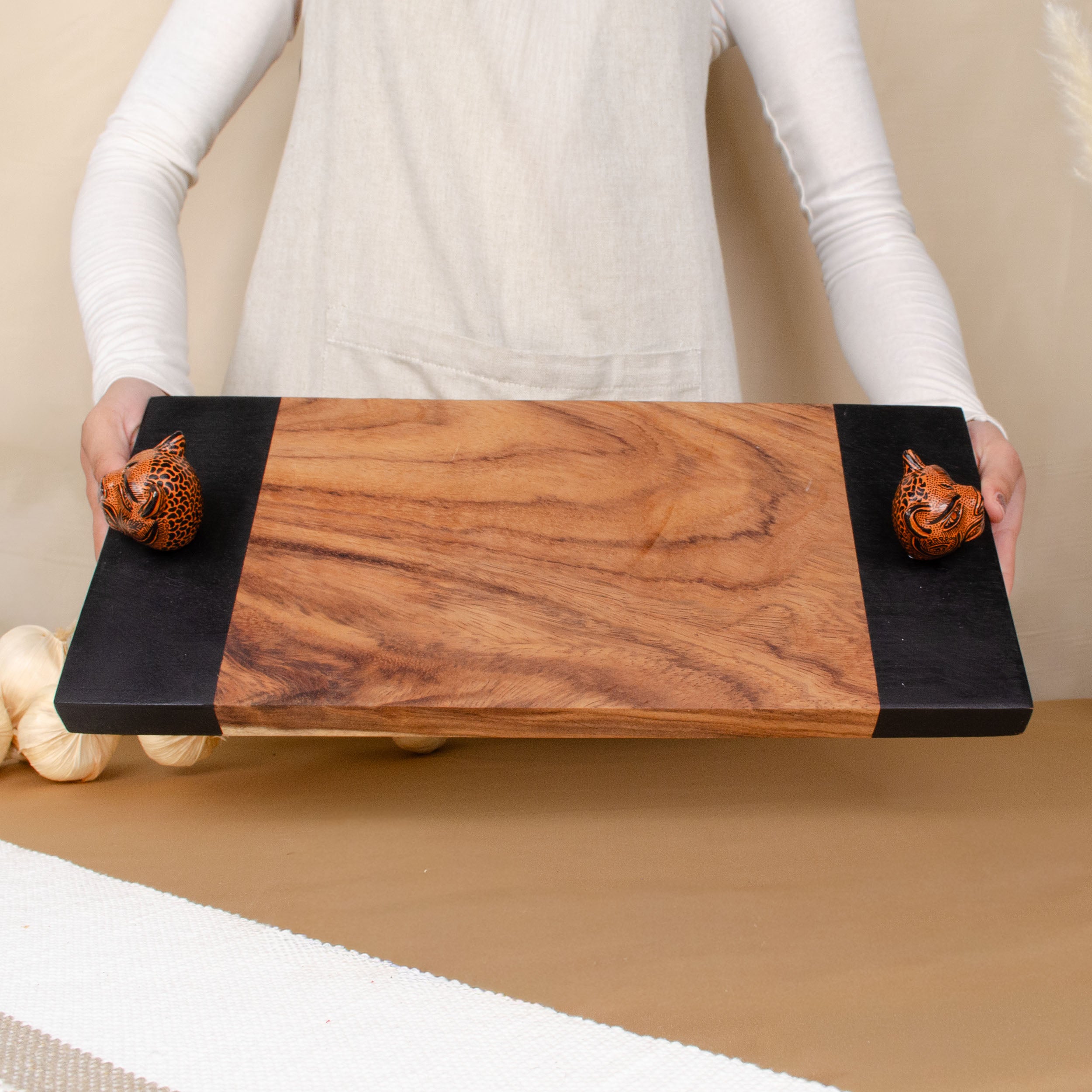 Jaguar Parota Solid Wood Serving Tray