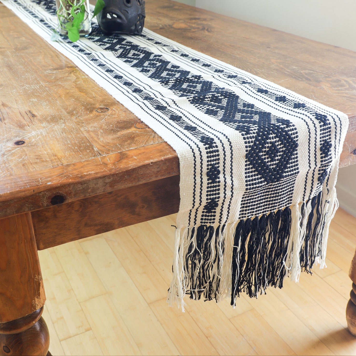 Wool Table Runner in Oregon Wool-Basket Maker-Tribal shops Design Runner-Wool Tribal Runner, Native American Design Wool Runner