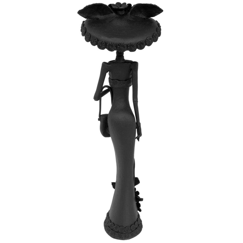 Tall Catrina en Negro From Capula Clay Sculpture