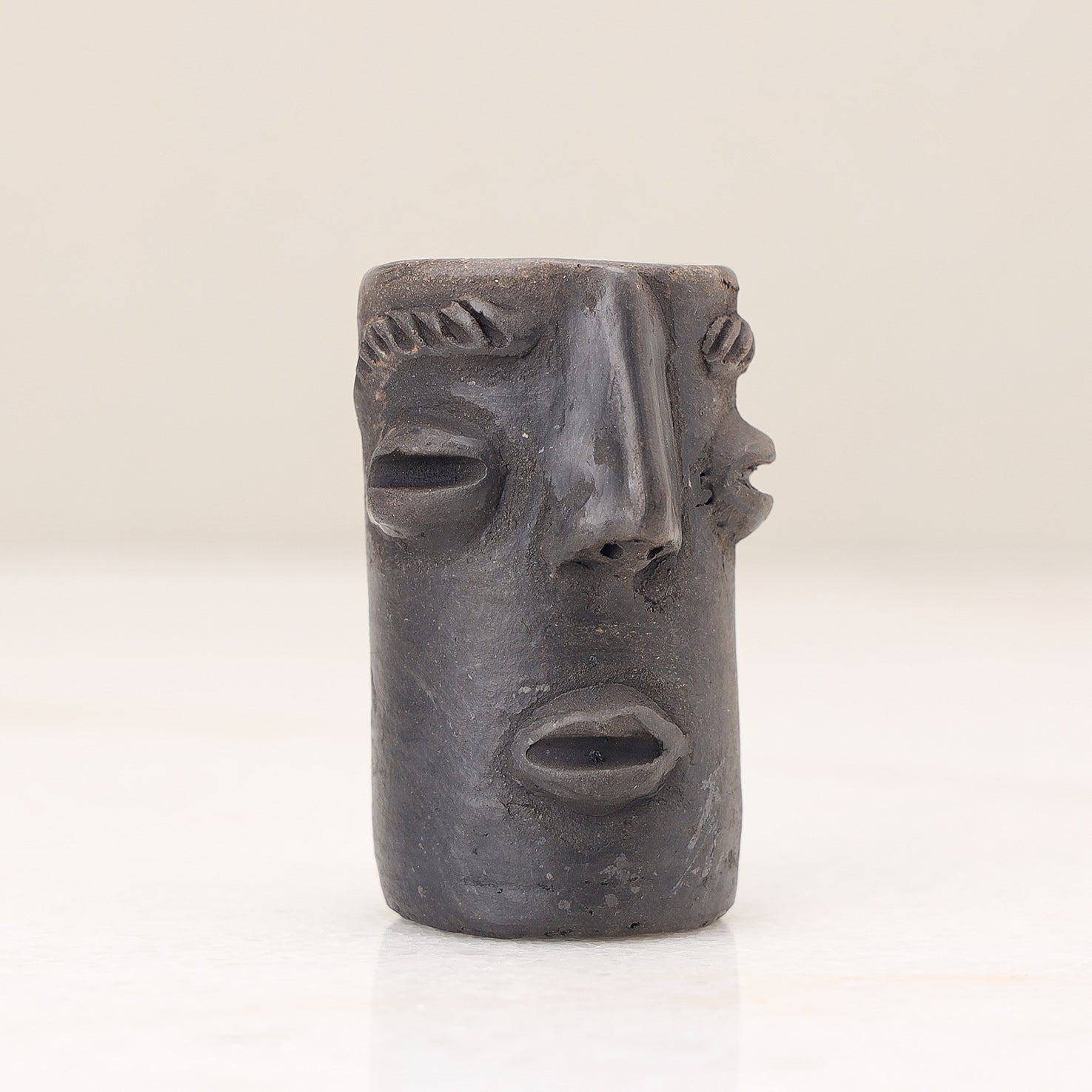 Atzompa Portrait Face Clay Mezcal Shot Glass