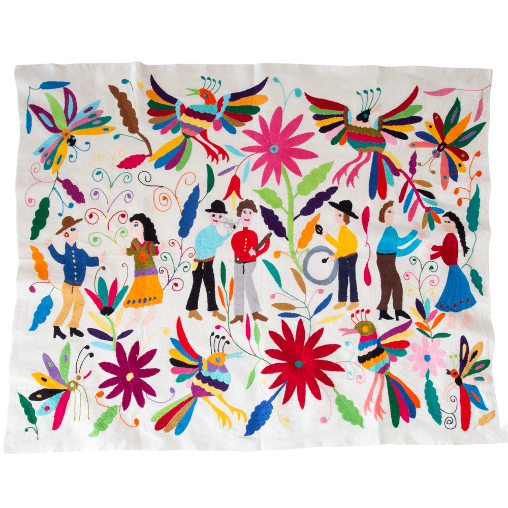 El Baile Otomí Hand-Embroidered Tapestry