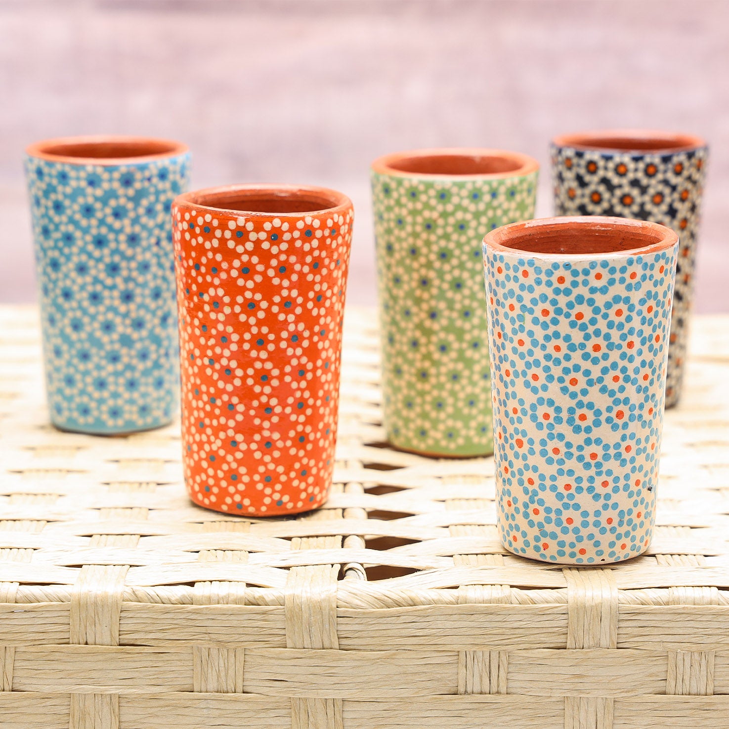 Capula Hand-Painted Clay Tequila Shot Glass