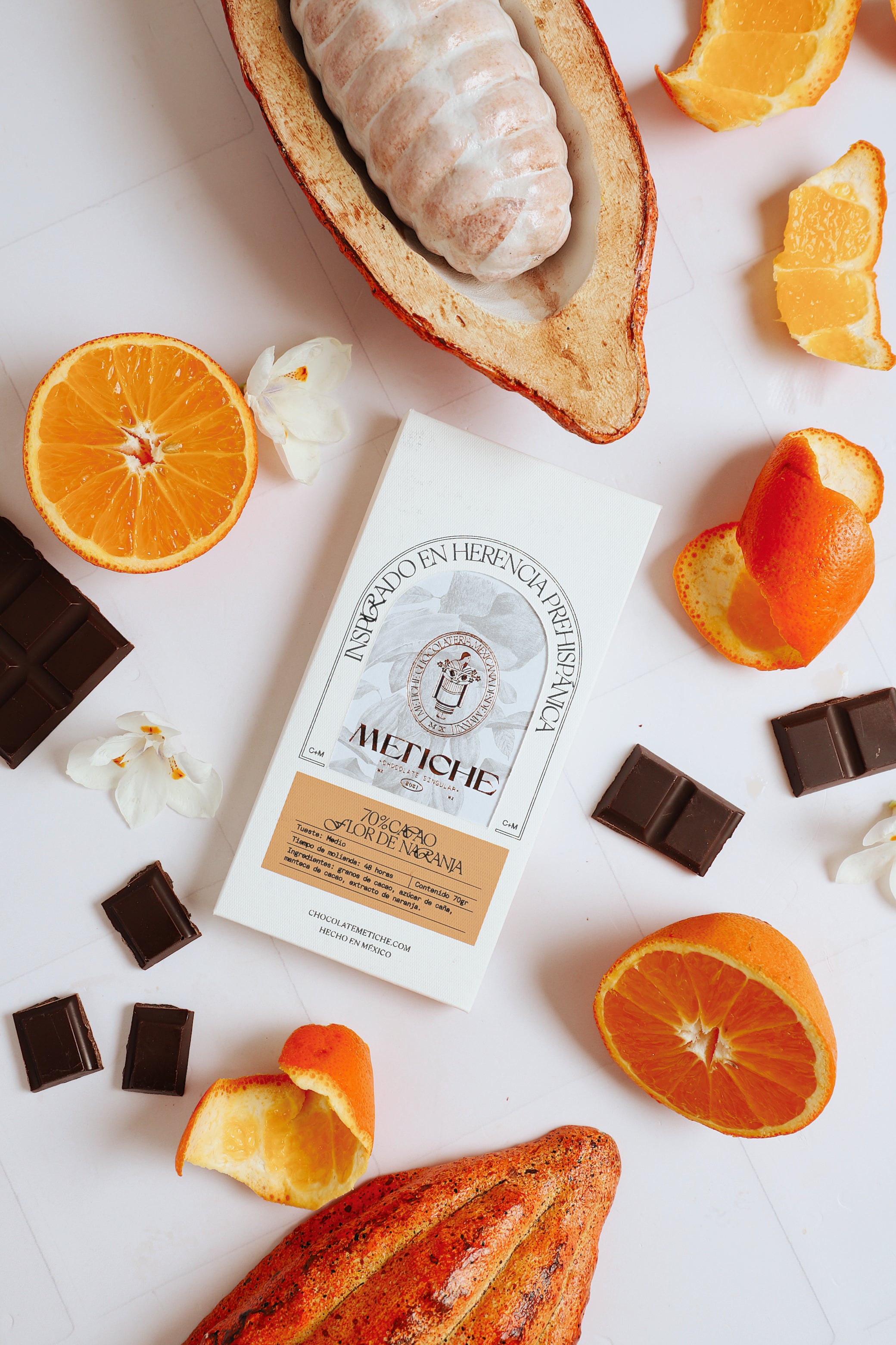 Dark Chocolate Bar, 70% Cacao & Orange Blossom | Lolo Mercadito