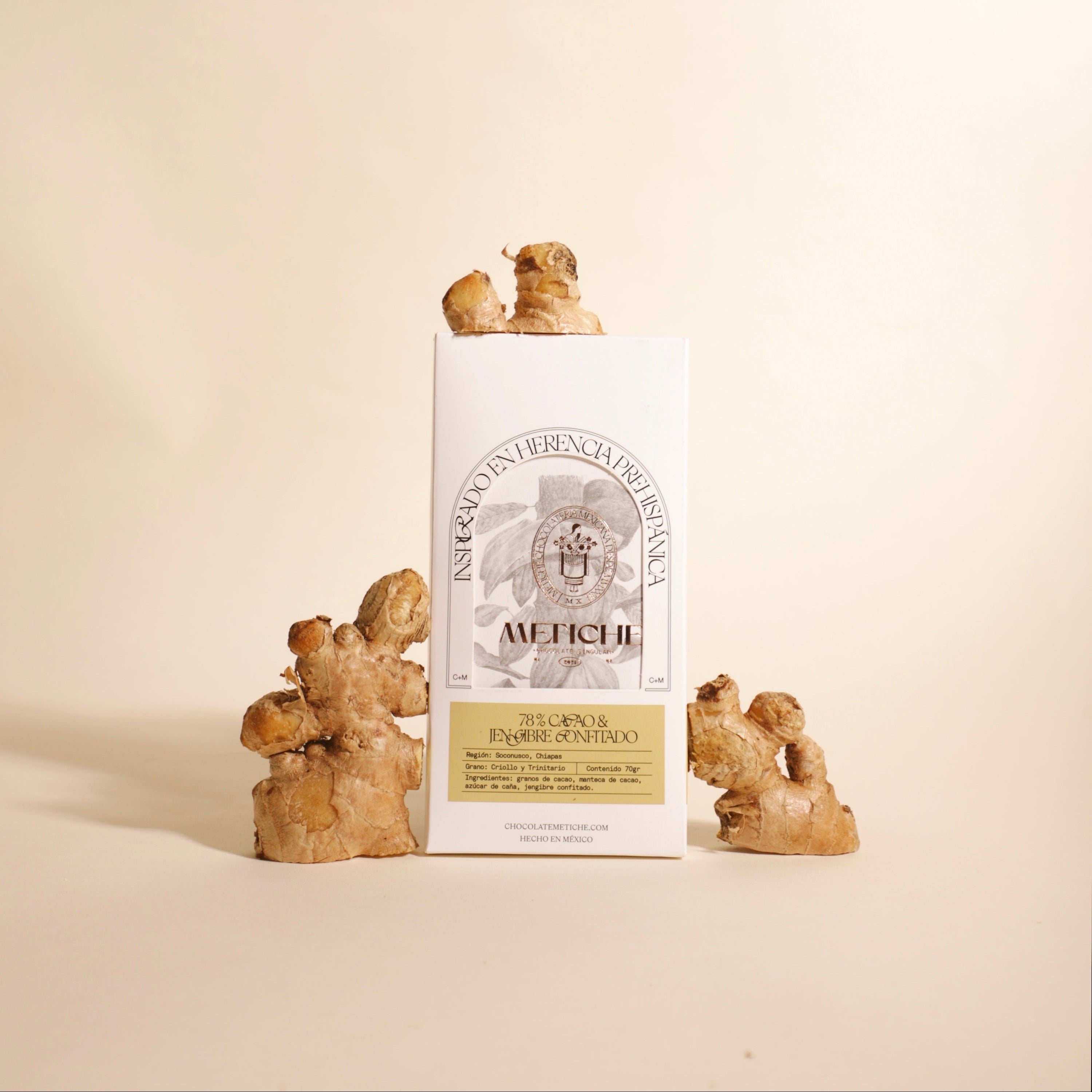 Dark Mexican Chocolate Bar, 78% Cacao & Confit Ginger