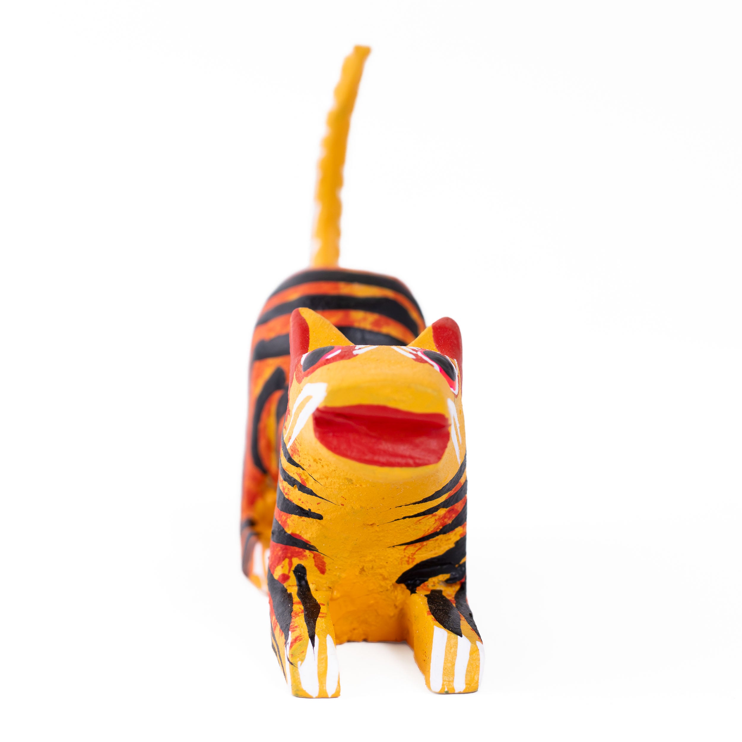 Hand Painted Tiger Wooden Figurine