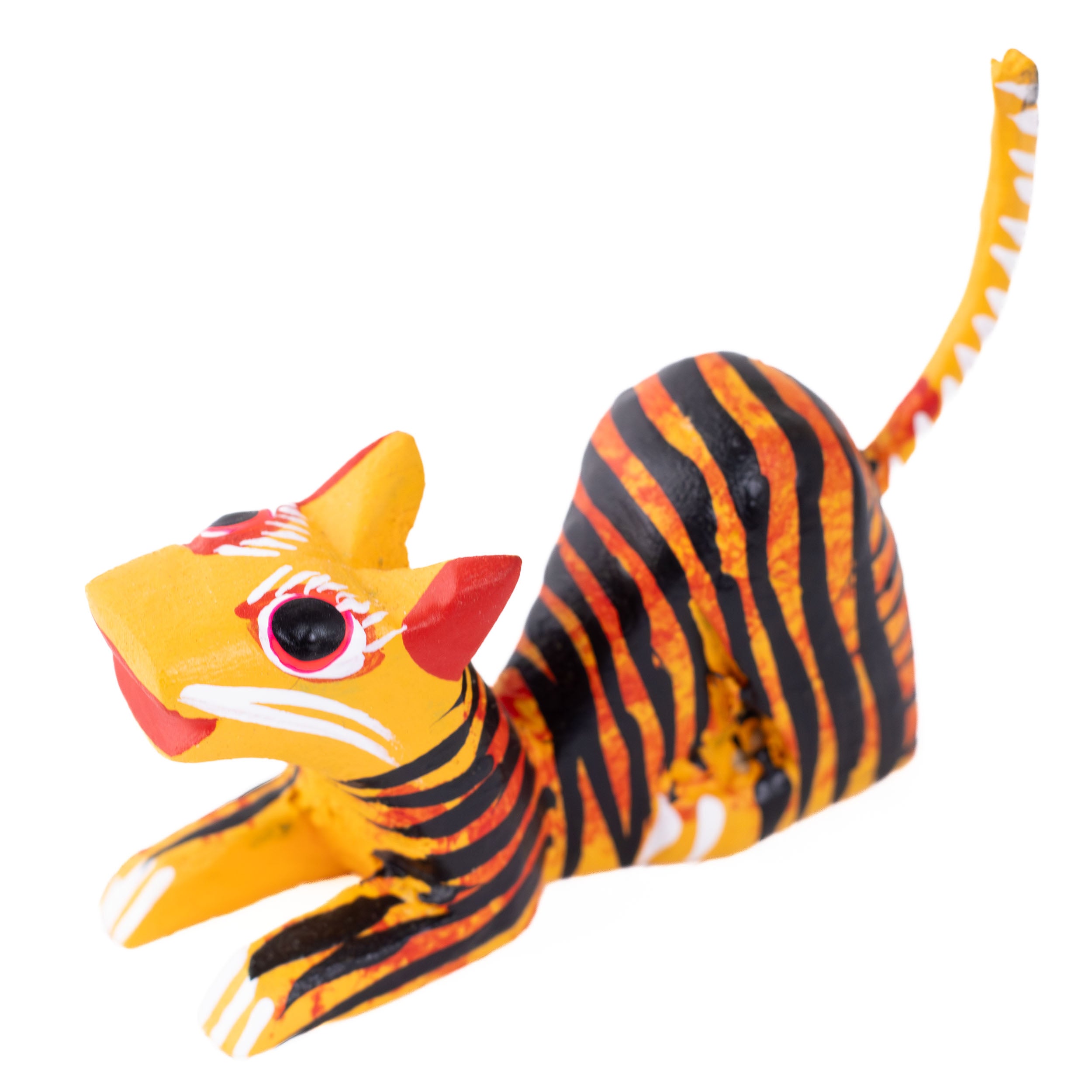 Hand Painted Tiger Wooden Figurine