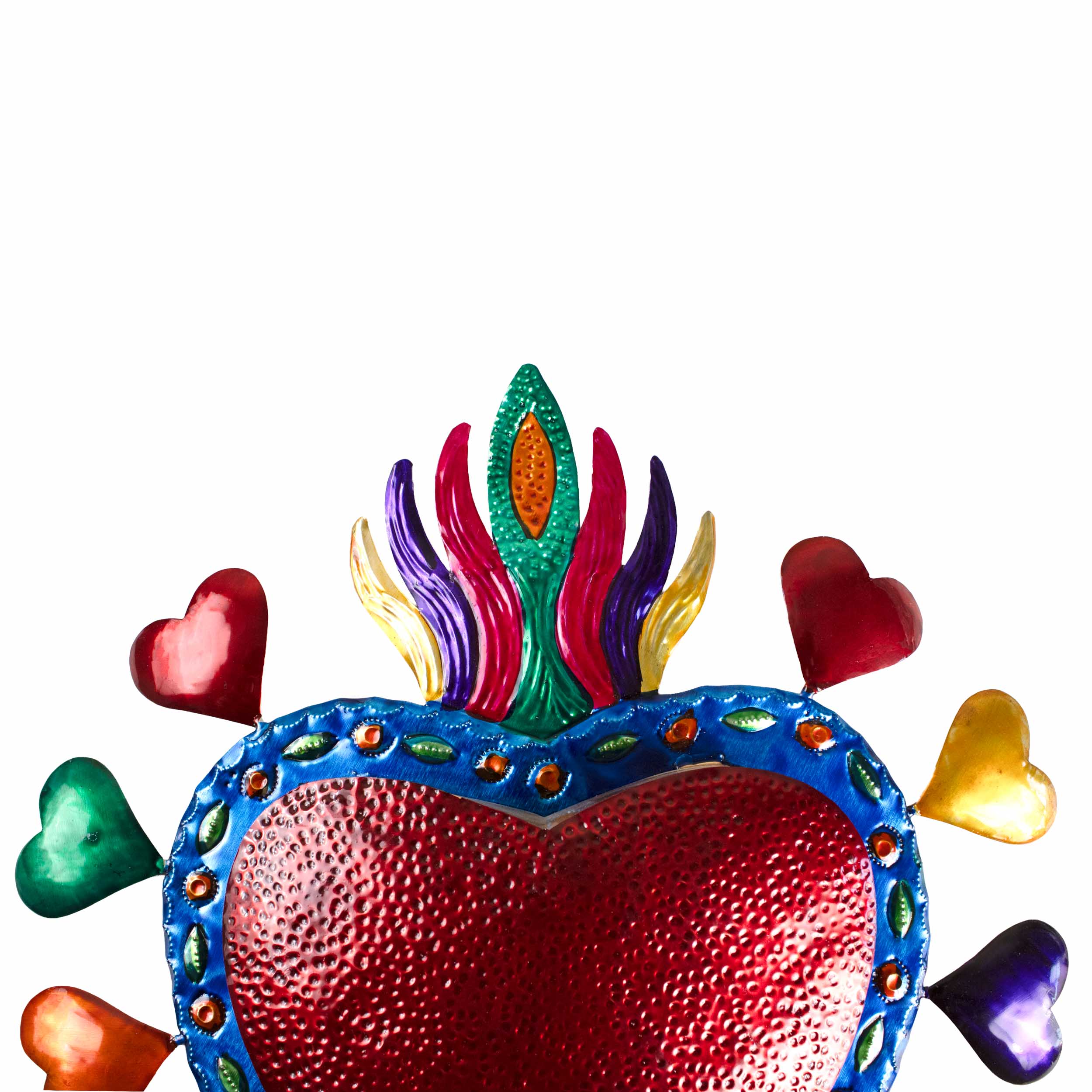 Sacred Heart of Hearts Milagro Tin Art Wall Decor | Lolo Mercadito