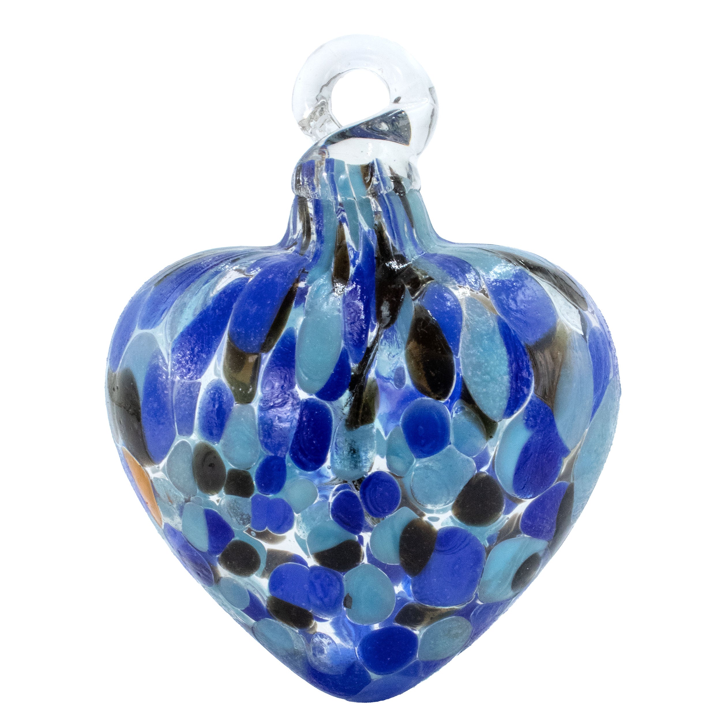 Tonalá Multicolor Blown Glass Hanging Heart Ornament