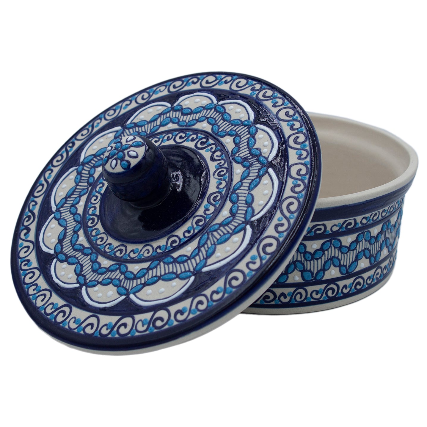 Coyoacán Hand-Painted Ceramic Tortillero Basket | Lolo Mercadito