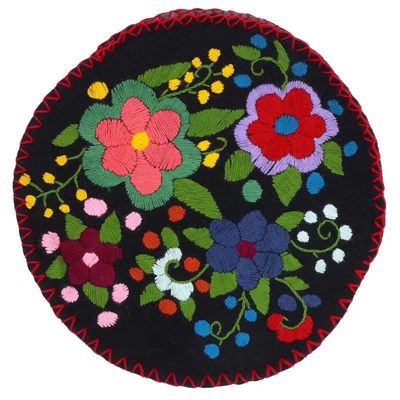 Hand Embroidered Floral Tortilla Warmer