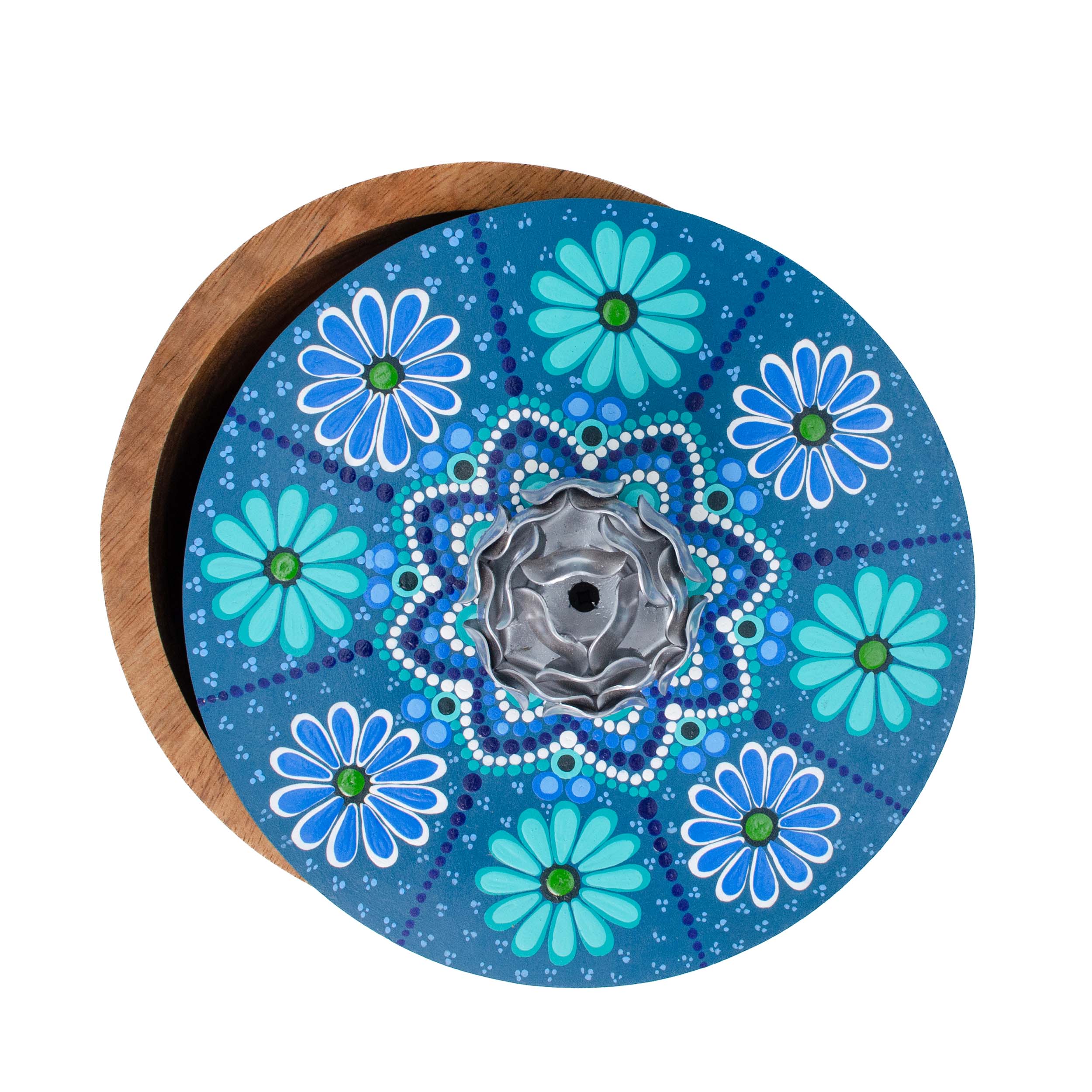 Hand-painted Parota Solid Wood Kitchen Tortillero/Basket