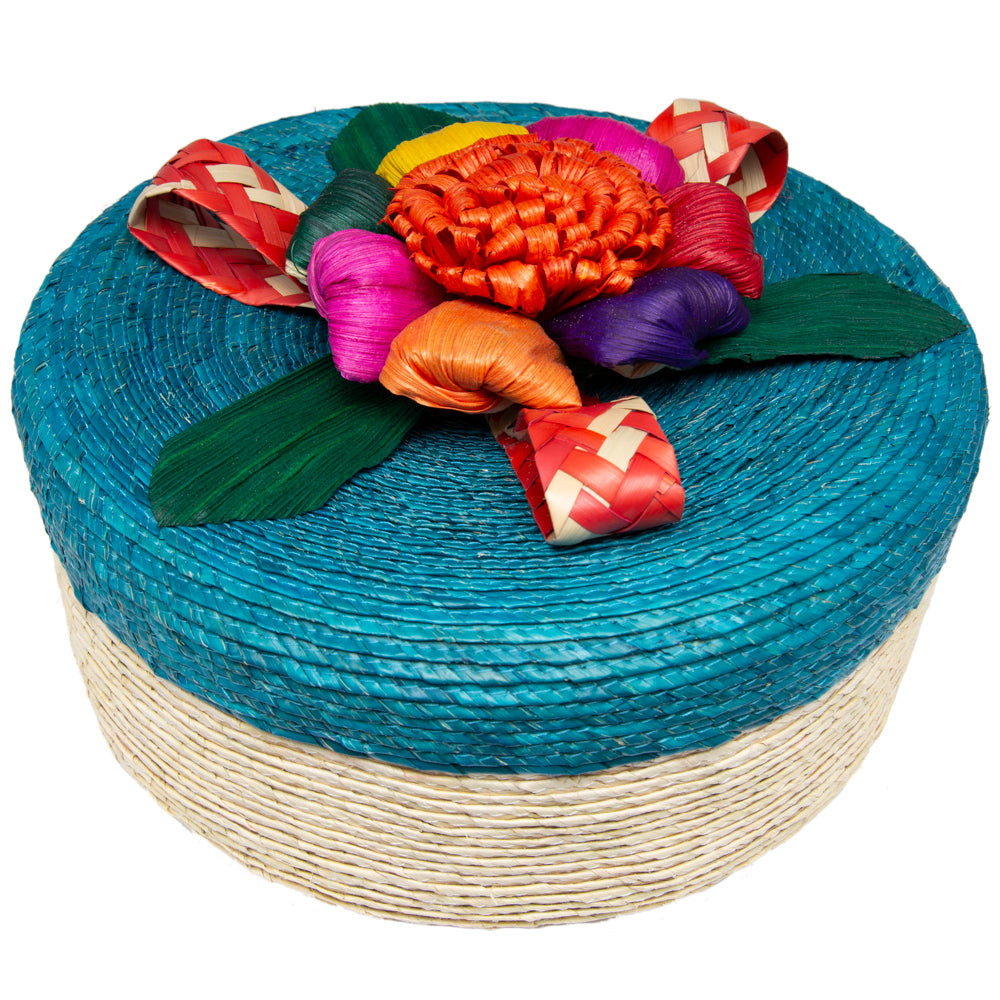 Palm Tortilla Basket with Flower