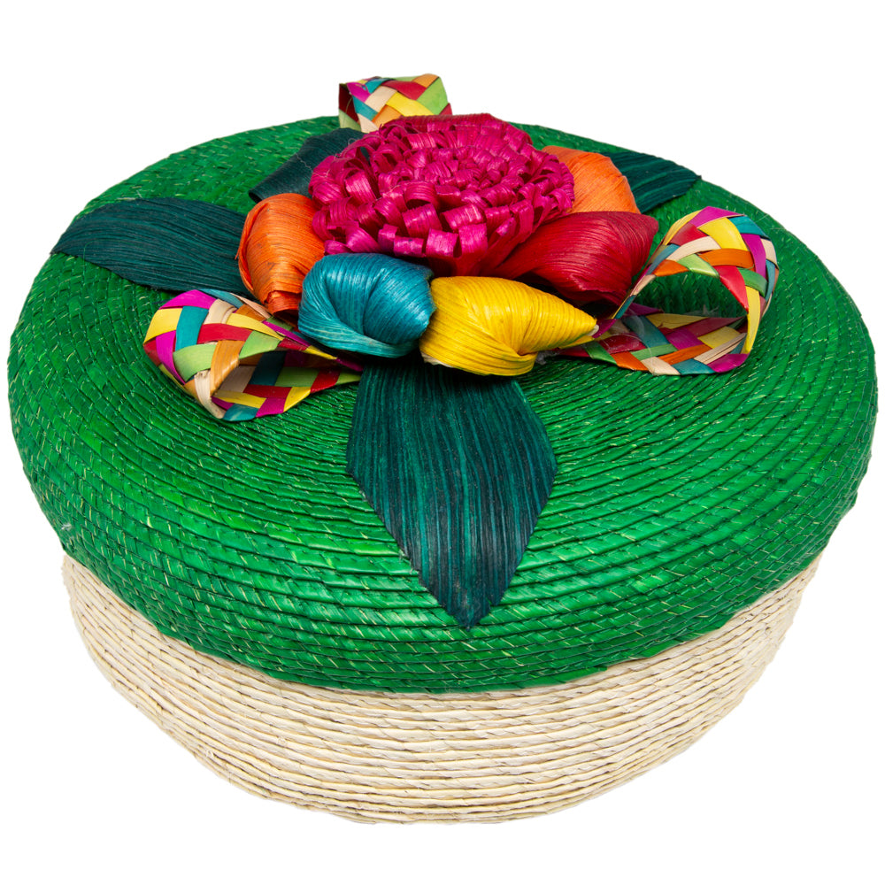 Palm Tortilla Basket with Flower