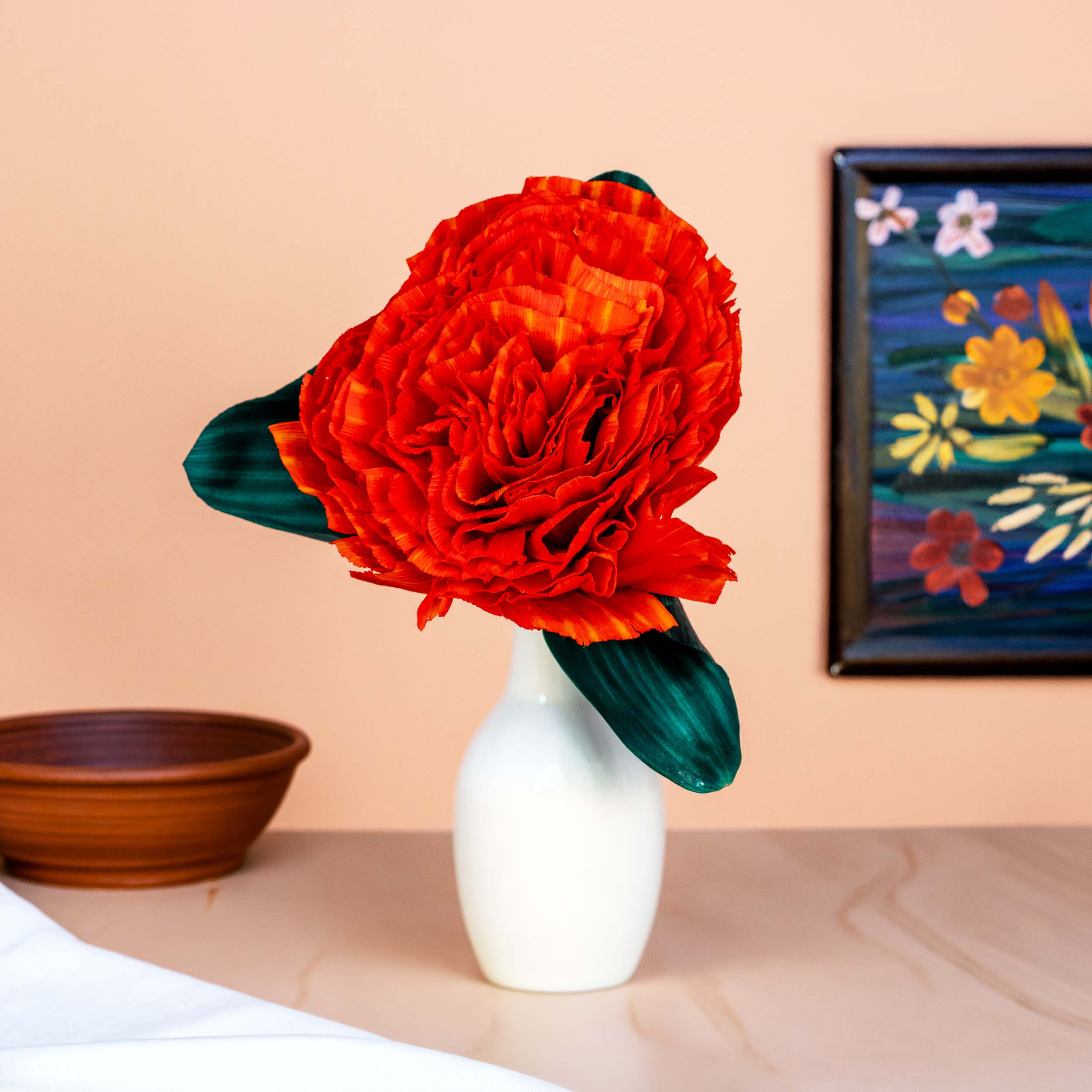 Totomoxtle Cornhusk Carnation Flower