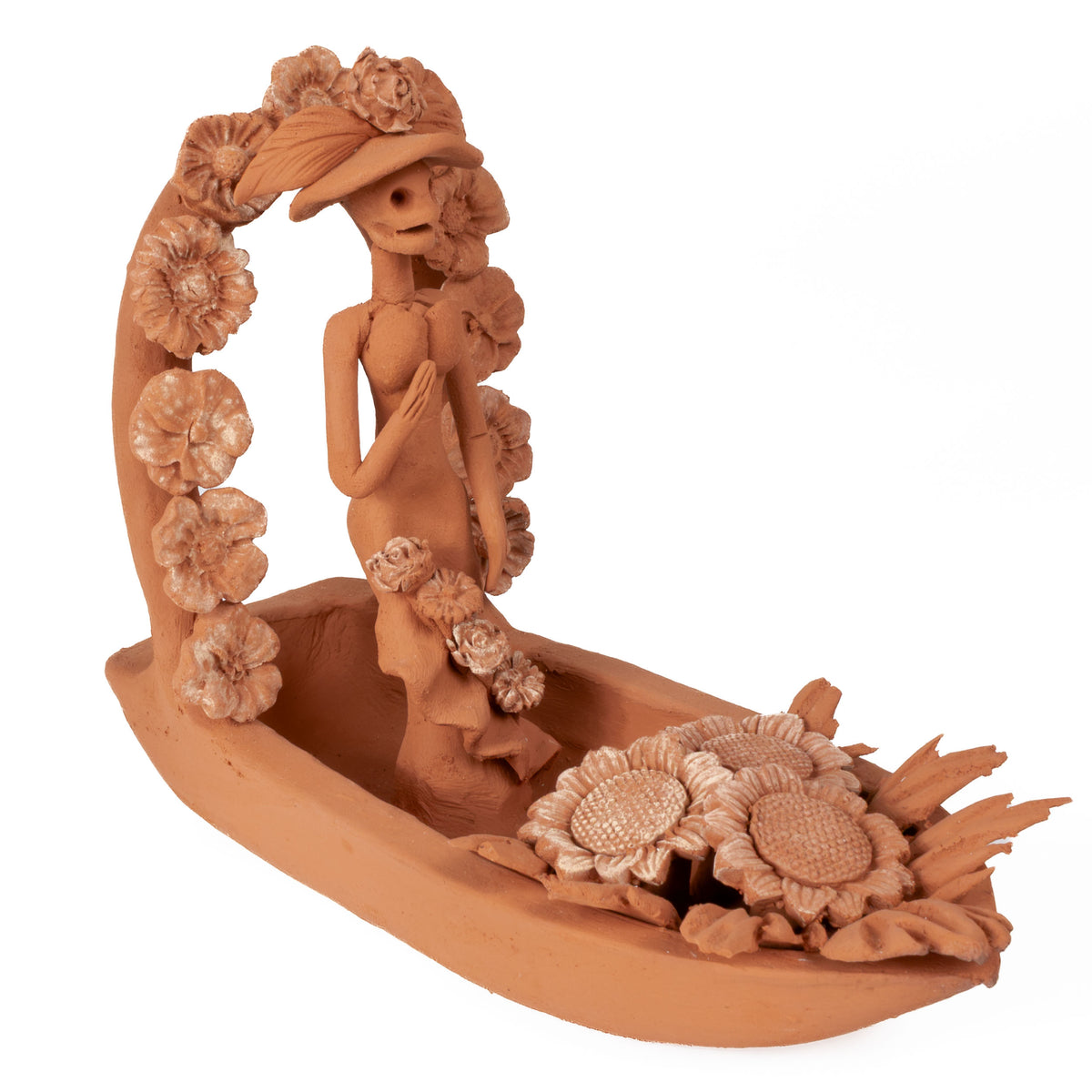 Catrina Clay Trajineras Sculptures