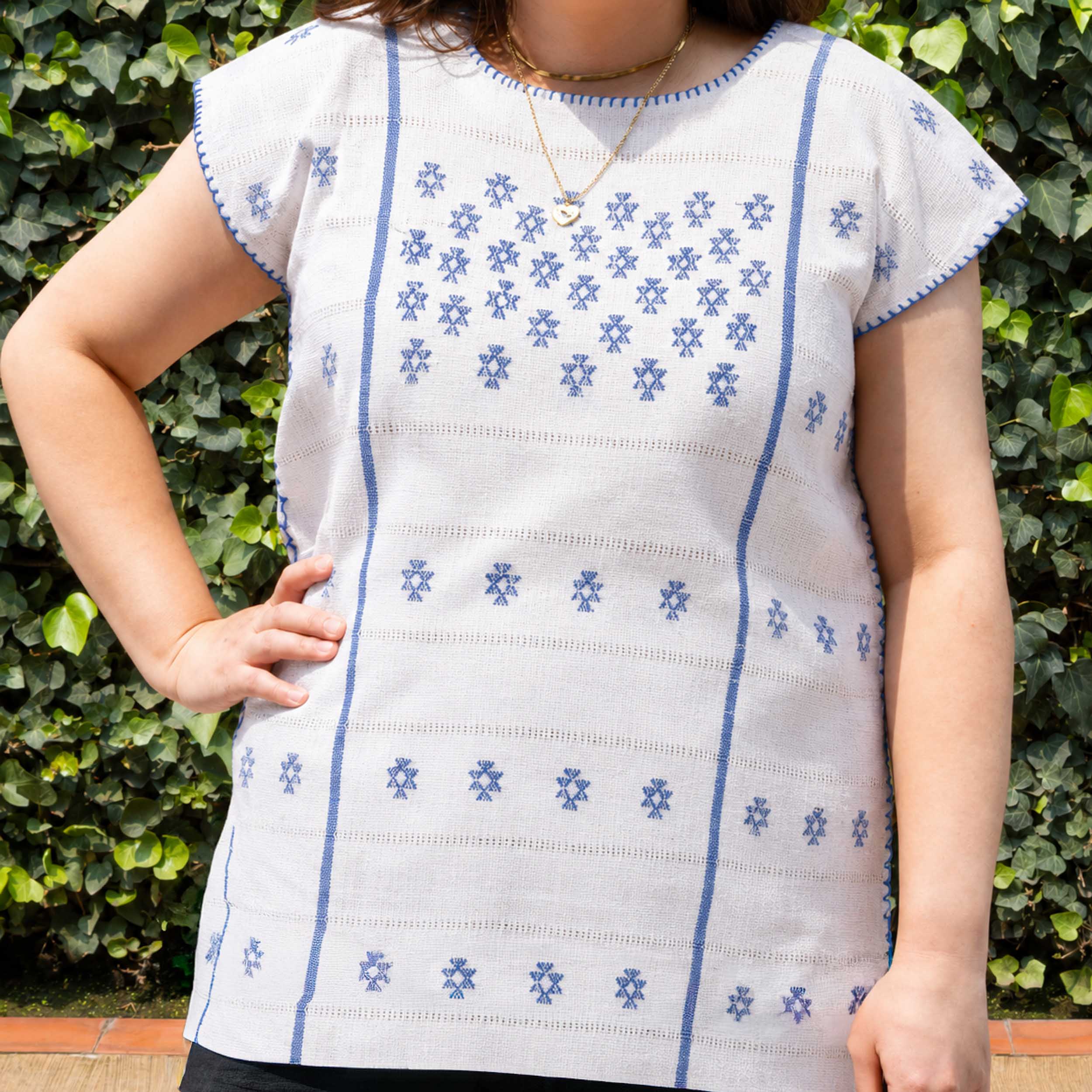 Trenzado Huipil de Telar Blouse
