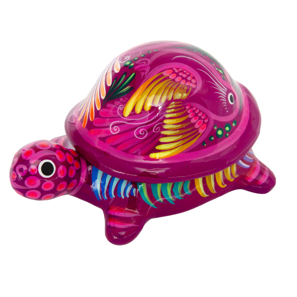 Hand-Painted Xalitla Turtle Clay Trinket/Jewelry Box