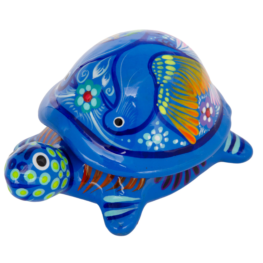 Hand-Painted Xalitla Turtle Clay Trinket/Jewelry Box