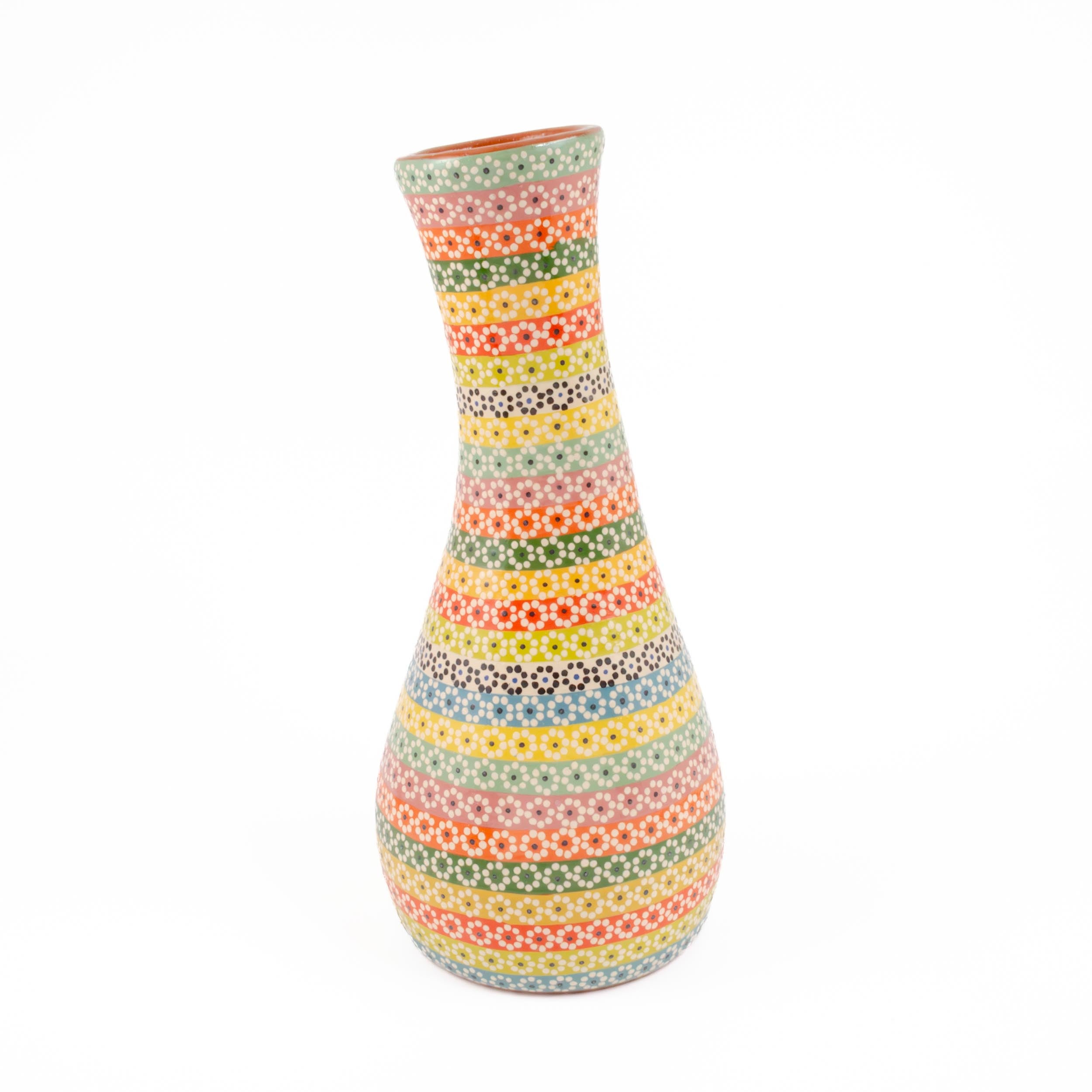 Capula Short Slim Neck Rainbow Clay Vase