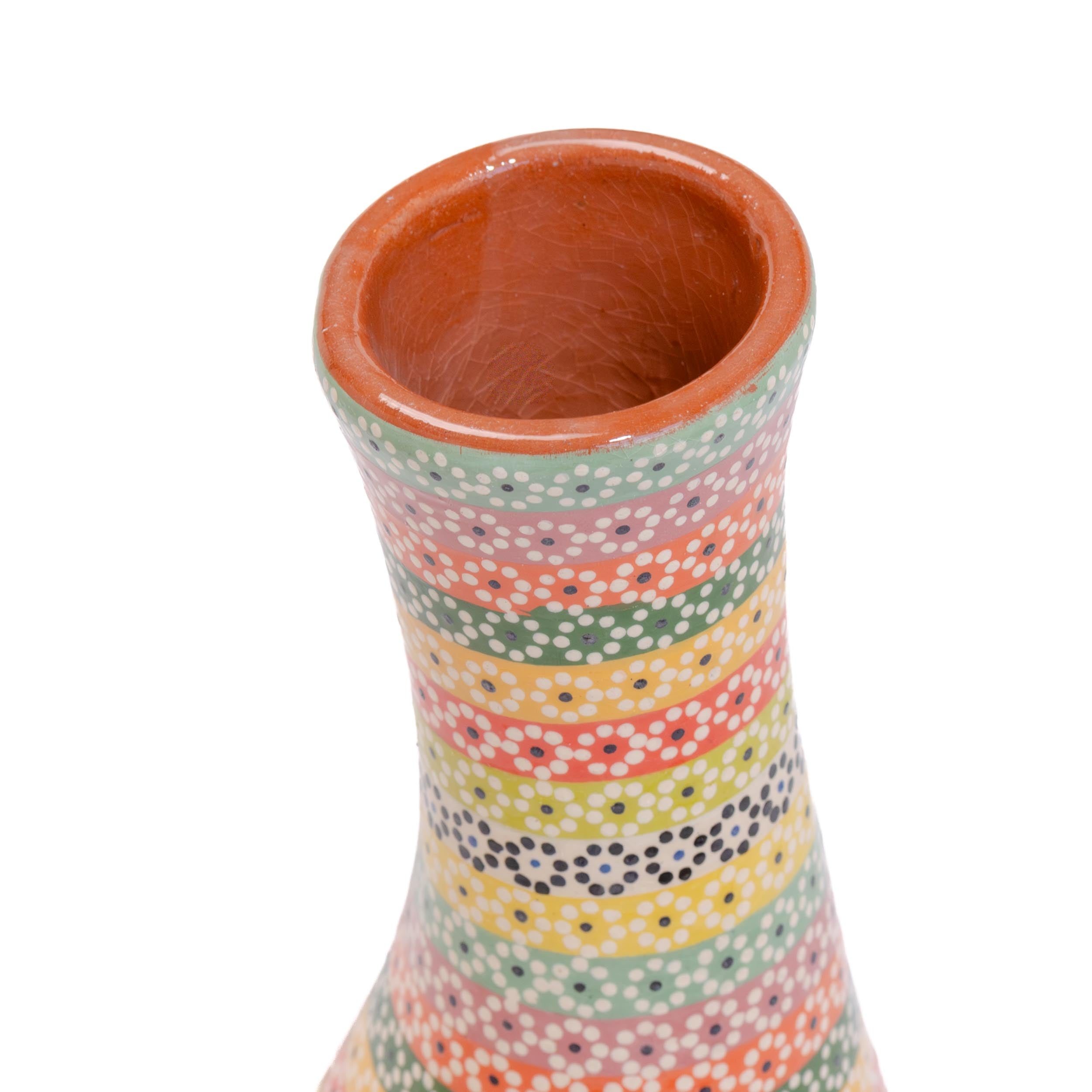 Capula Short Slim Neck Rainbow Clay Vase