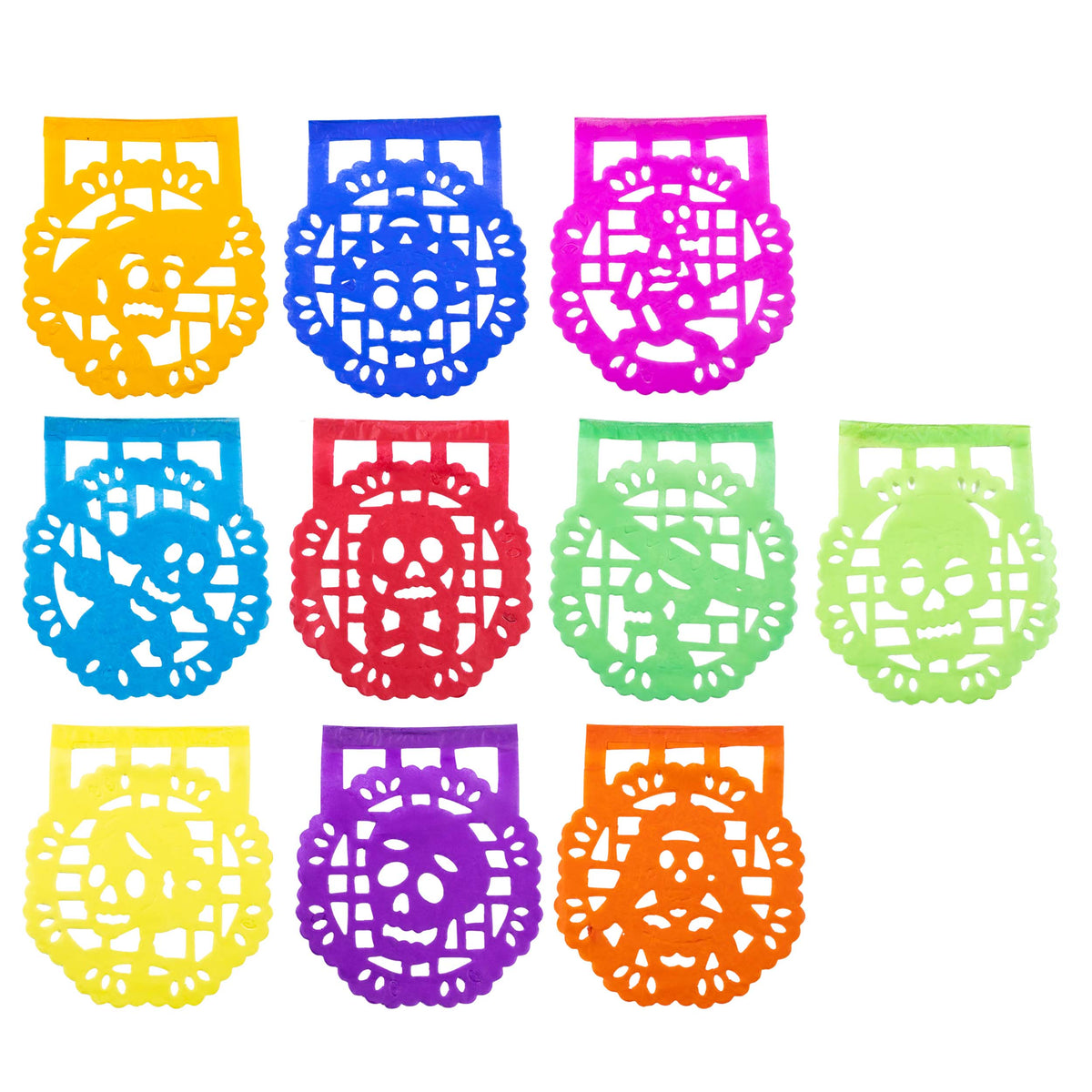 Dia De Muertos Circle Papel Picado Banner