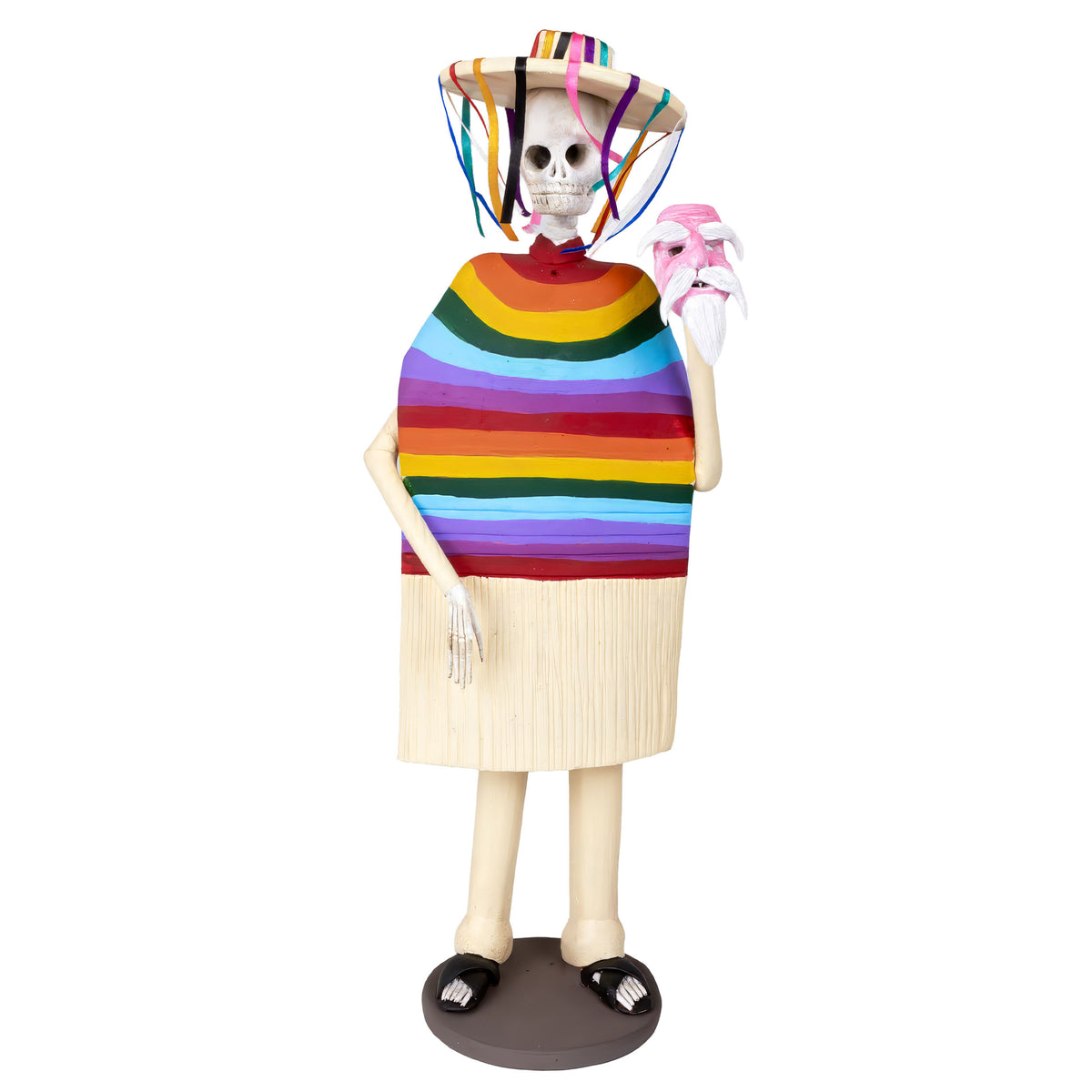Danza de los Viejitos Clay Skeleton Sculpture
