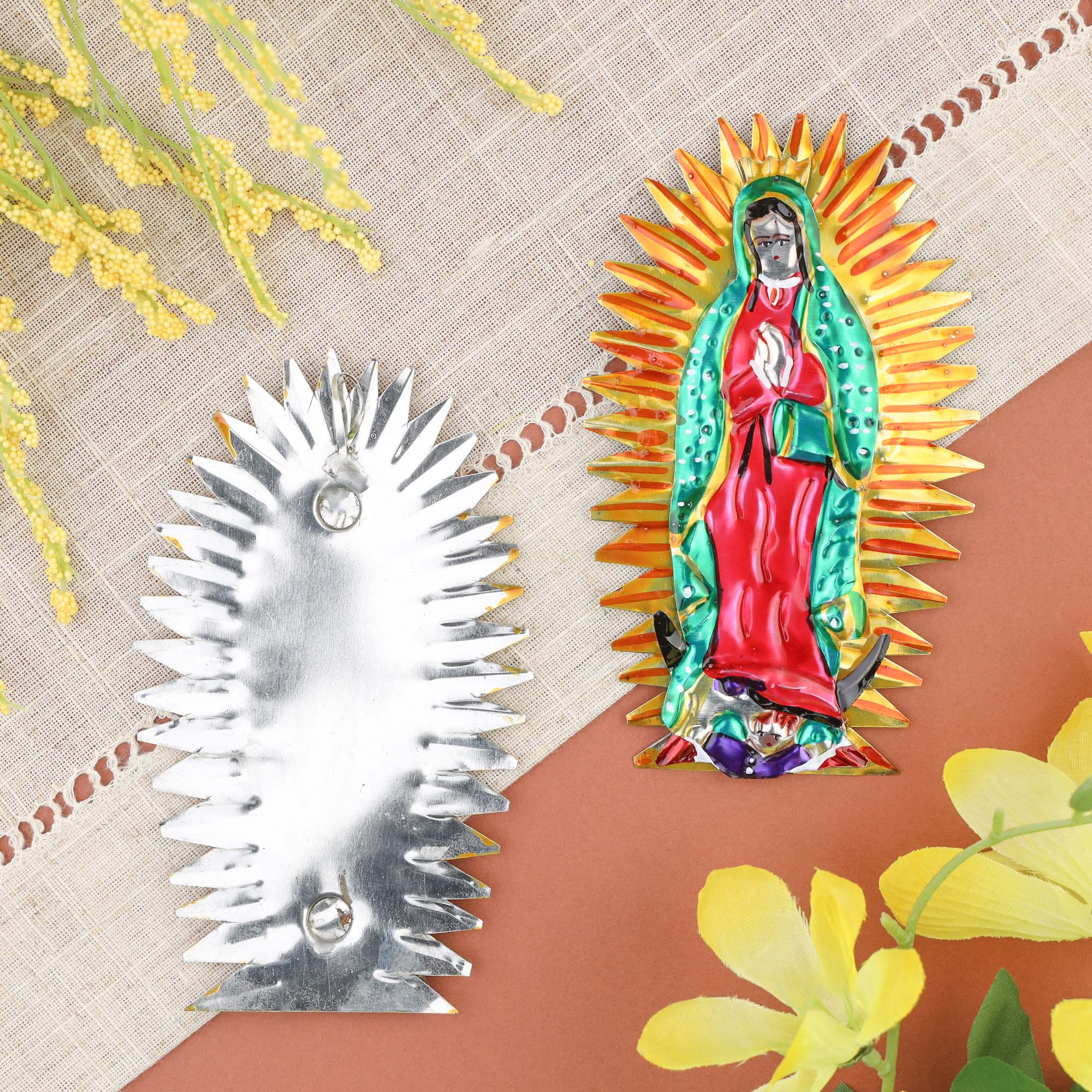 Virgen de Guadalupe Tin Art Ornament