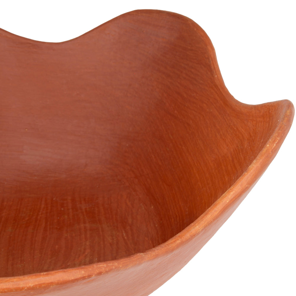 Barro Rojo Terracotta Wavy Scalloped Bowl