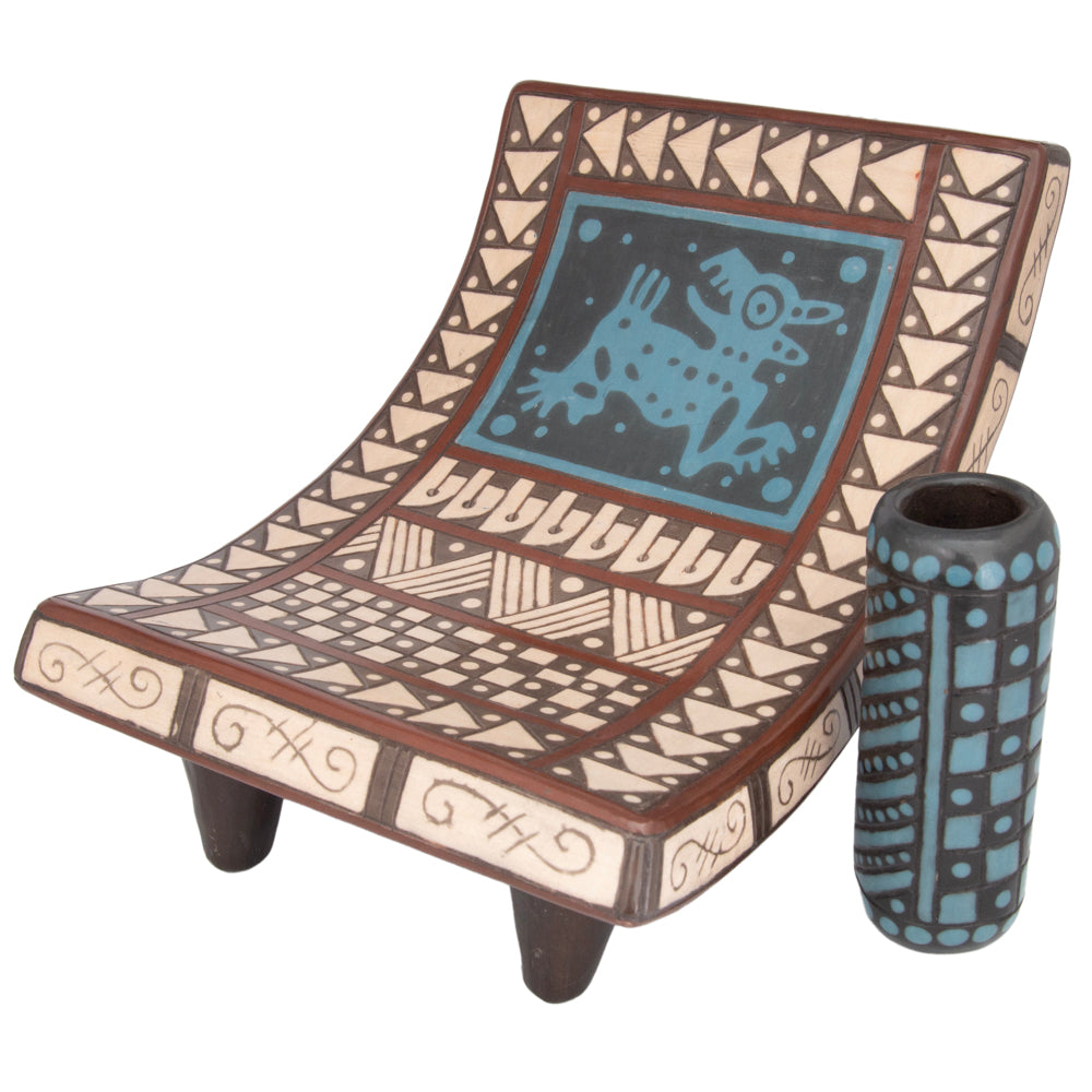 Zinapécuaro Agua Sculptural Metate and Pestle