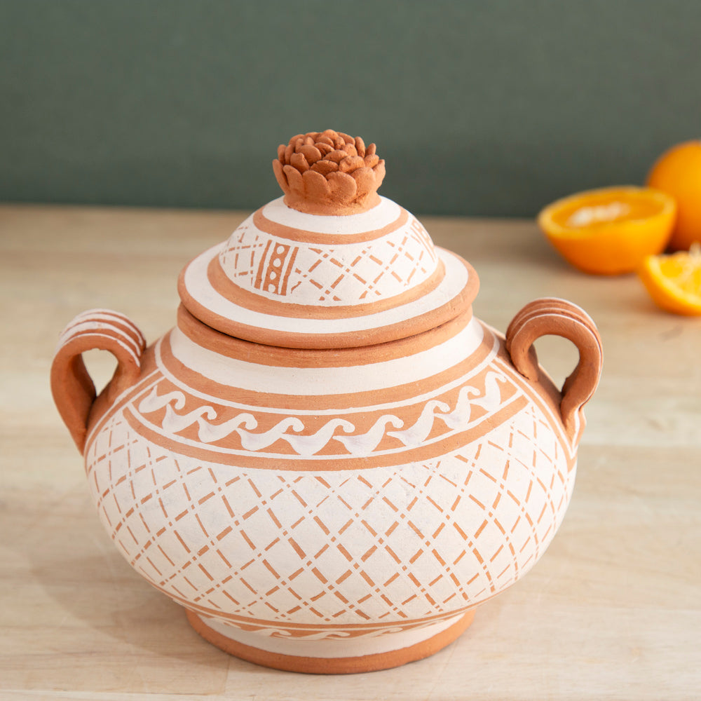 Patamban Hand-Painted Floral Sugar Bowl